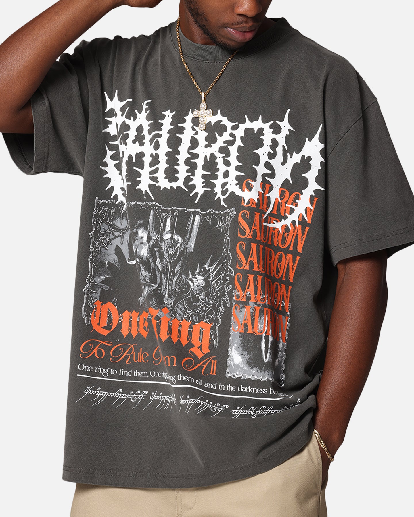 American Thrift X The Lord Of The Rings Sauron Heavy T-Shirt Black Wash、mySite、zt4zffjzw