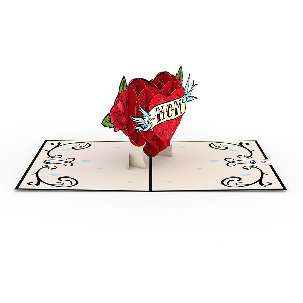 Mother's Day Tattoo Heart Pop-Up Card、mySite、solidvoid