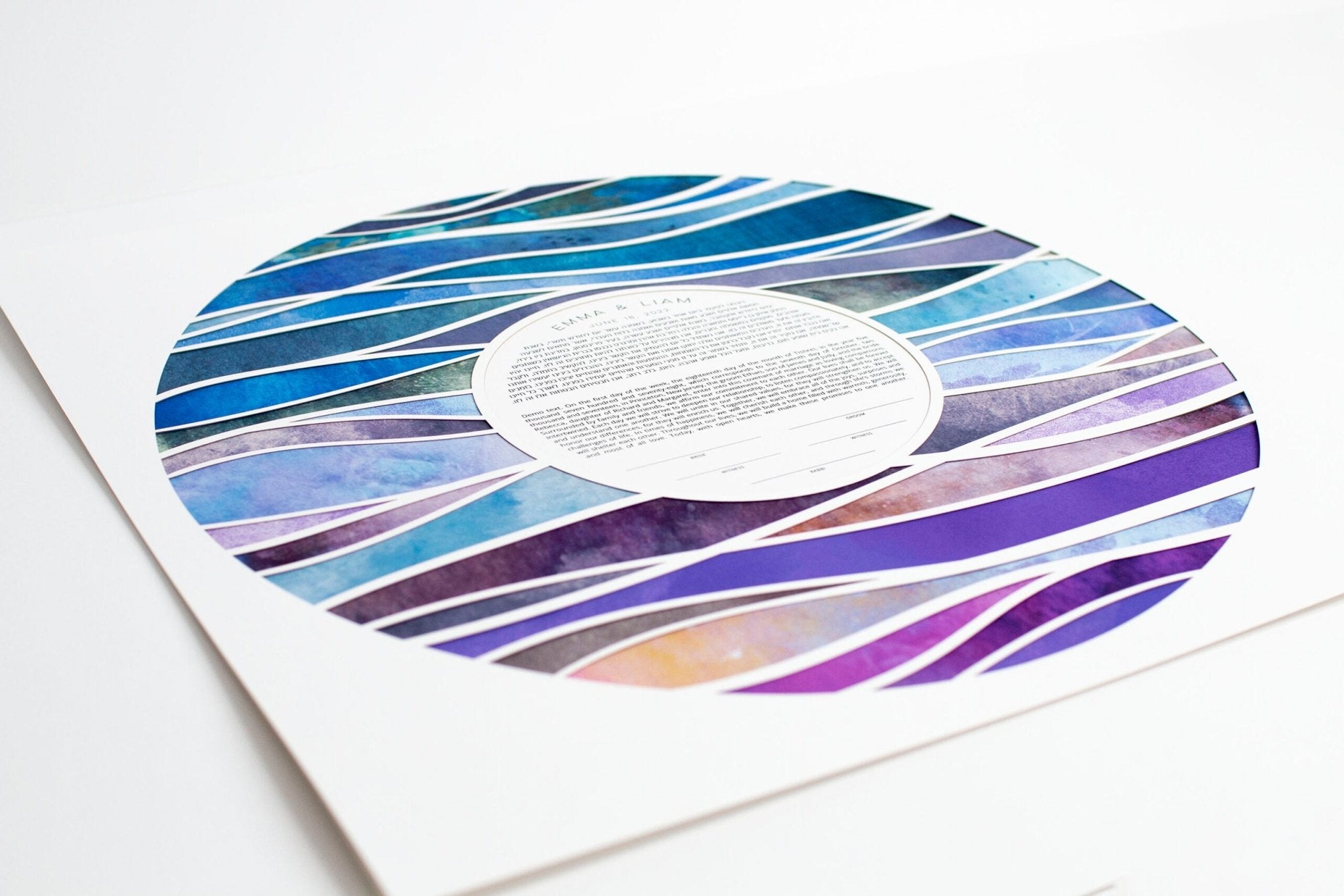  Abstract Waves Paper Cut Ketubah by Adriana Saipe、mySite、elrpsem3k