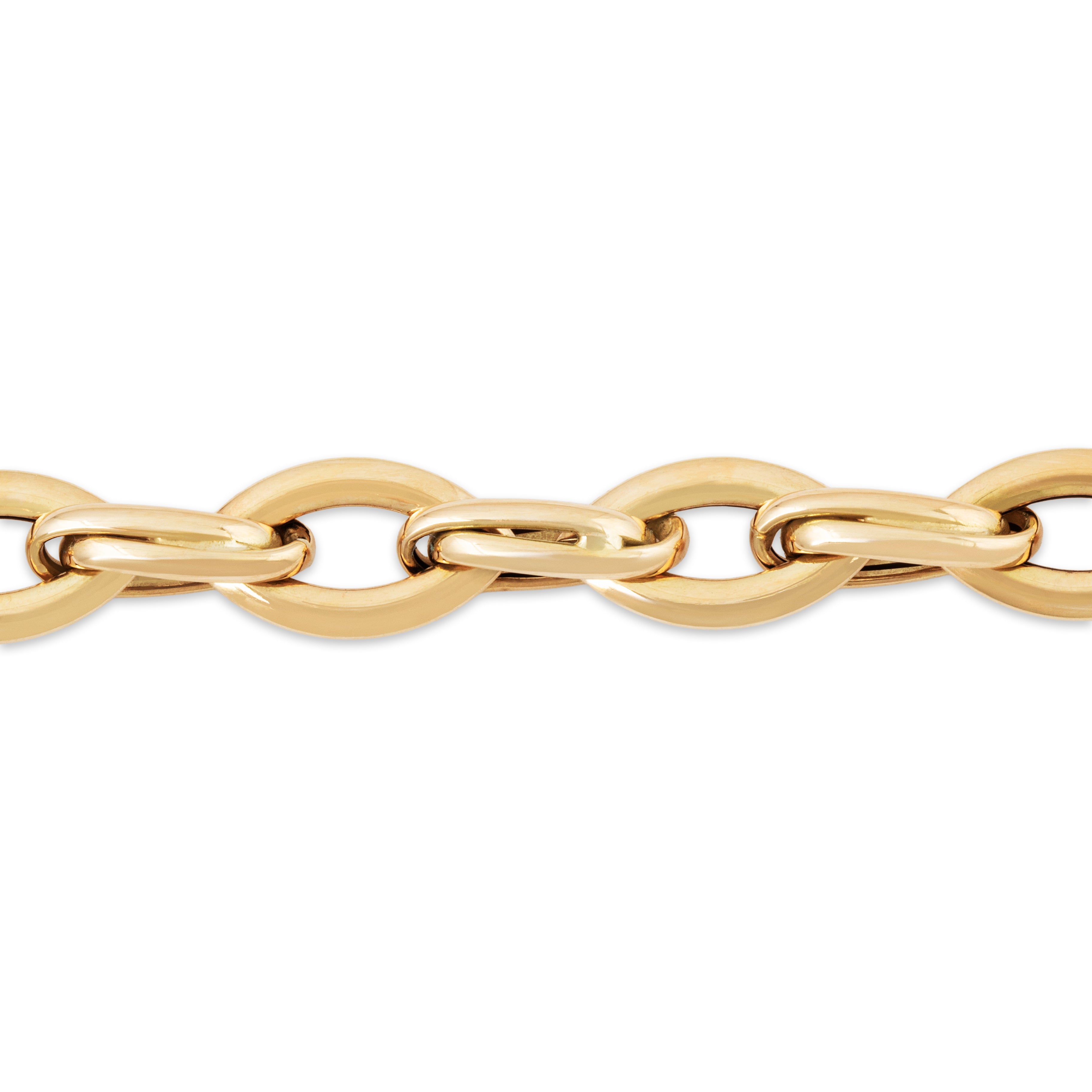 Vintage Italian 14k Yellow Gold Looping Links Bracelet 7.25、mySite、hinf8tx79
