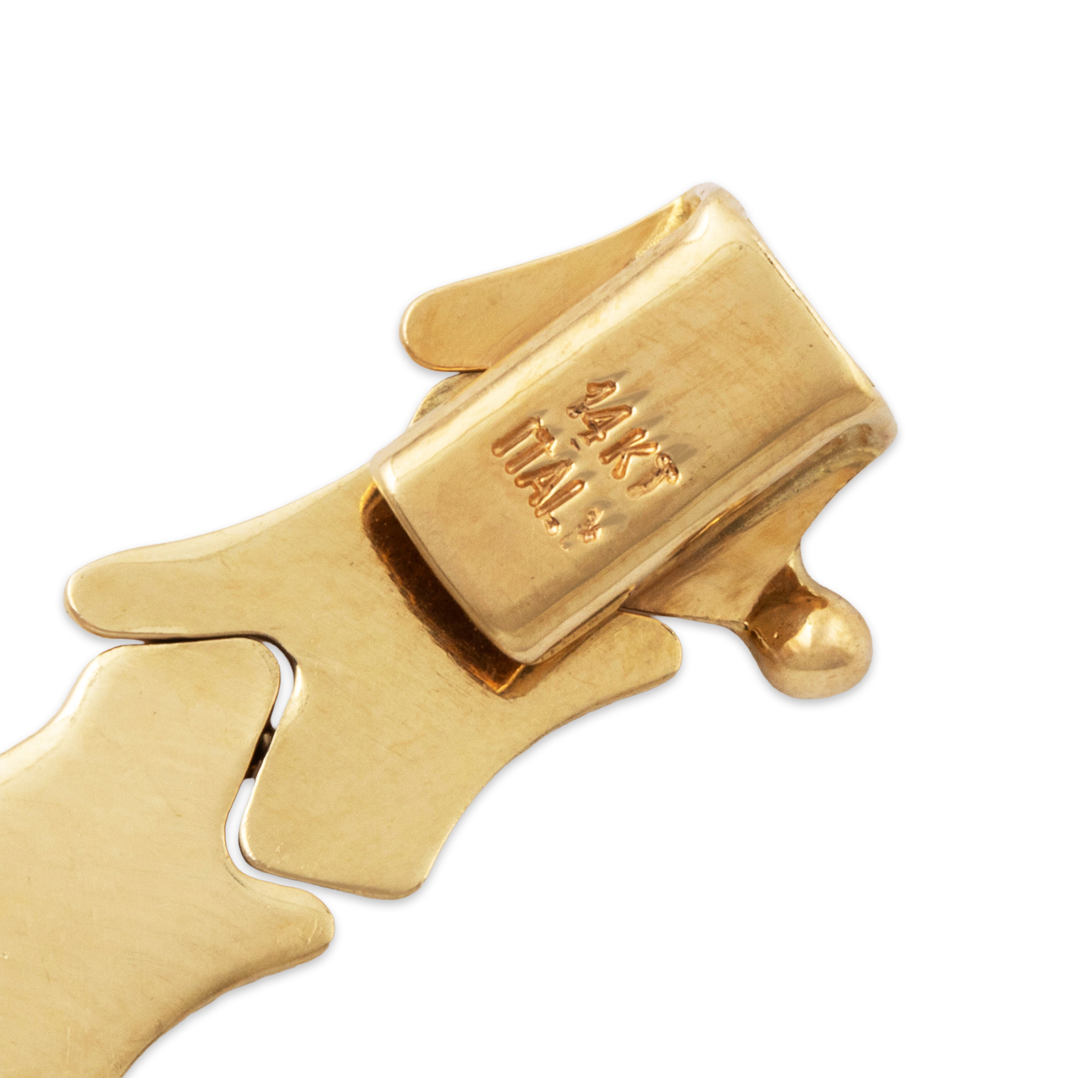 Vintage 14k Yellow Gold Angular Brushed Link Bracelet 7、mySite、hinf8tx79