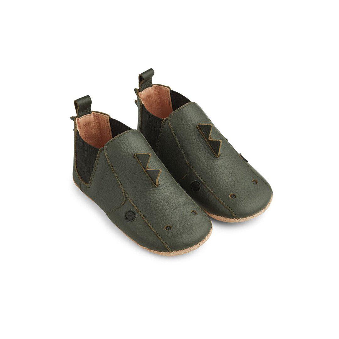  Liewood Edith Leather Slippers - Dino - Hunter Green、mySite、merchandisen