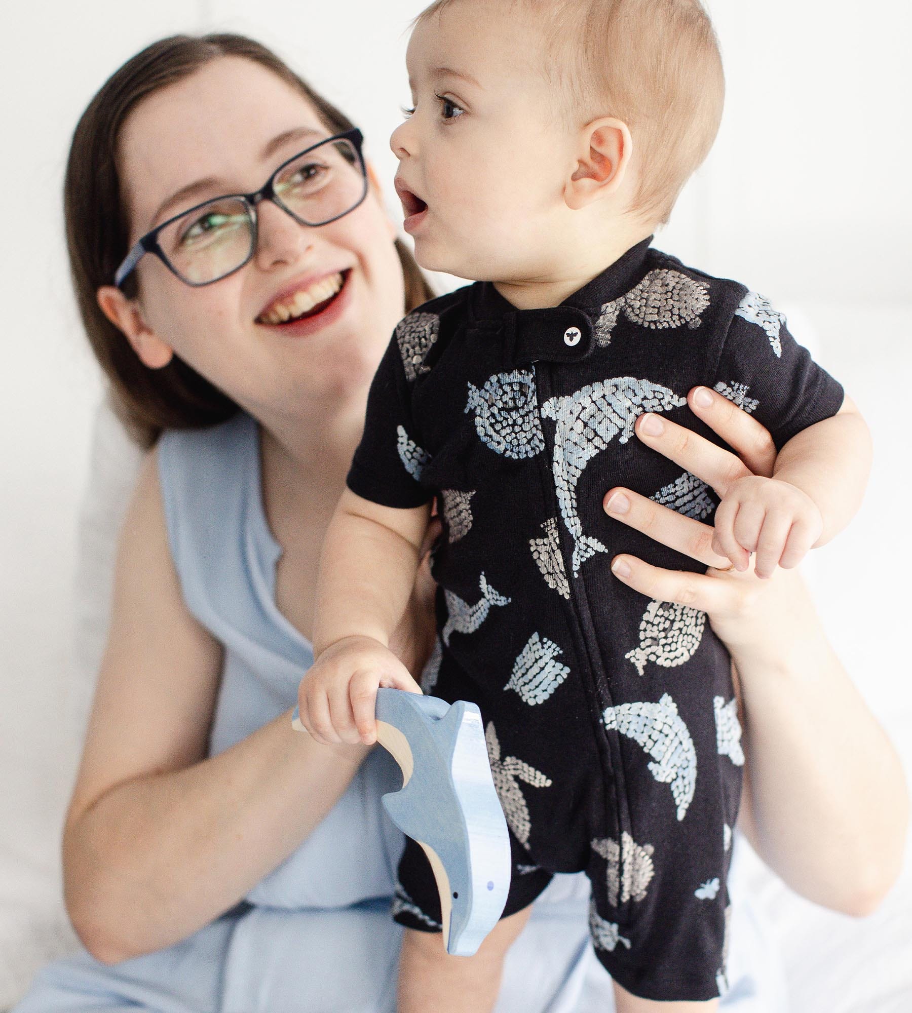 Mosaic Sea Animals Organic Baby Sleeper Romper、mySite、g9winljtr