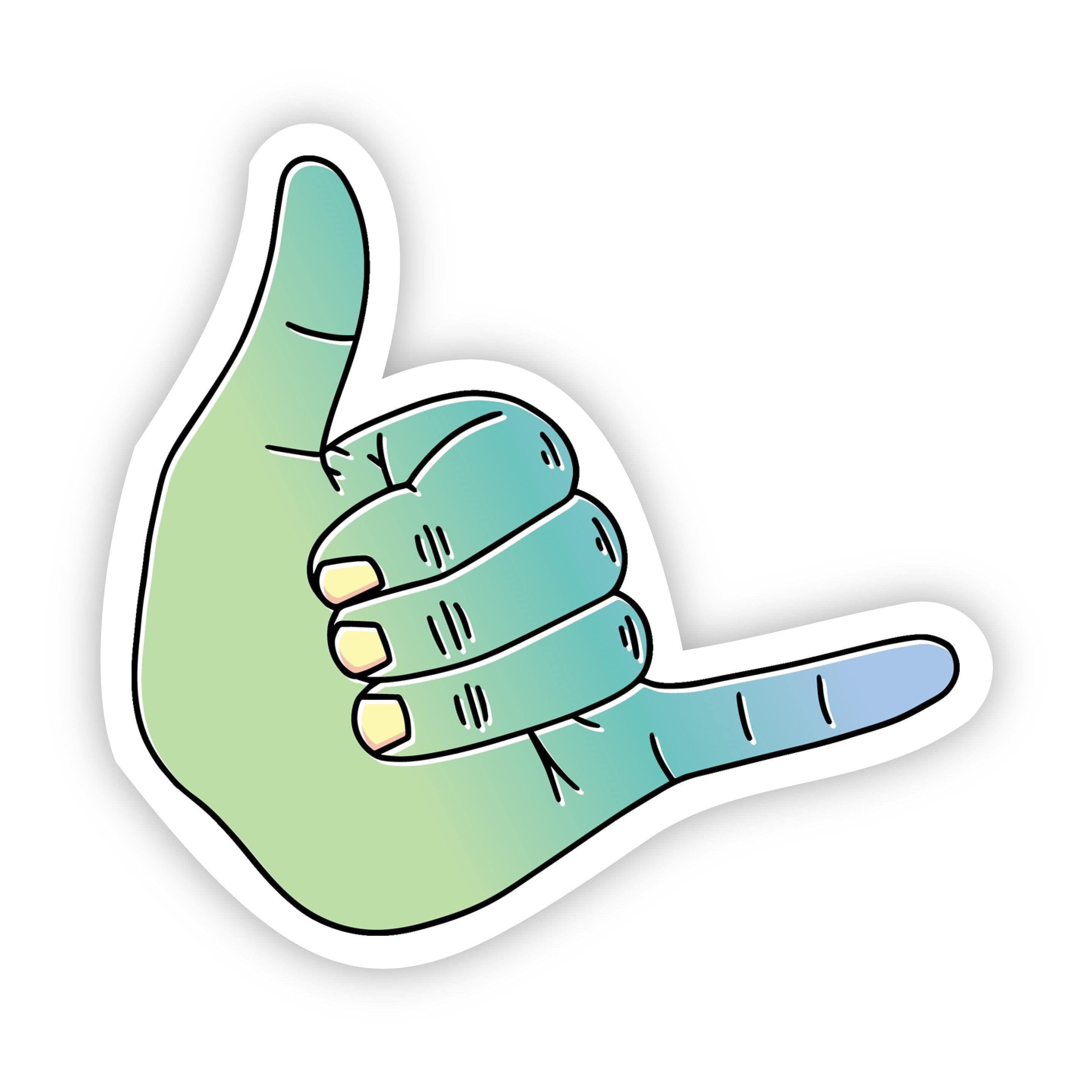  Shaka Multi Color Aesthetic Sticker - Hang Loose、mySite、elrpsem3k