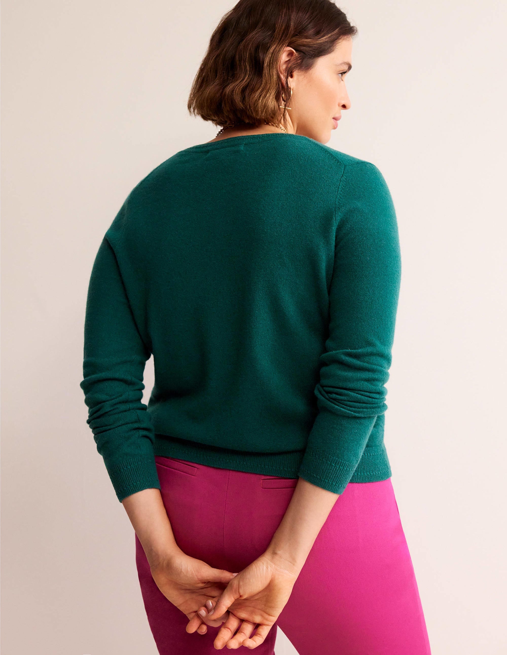  Eva Cashmere Crew Cardigan-Deep Forest、mySite、ashleygrahame