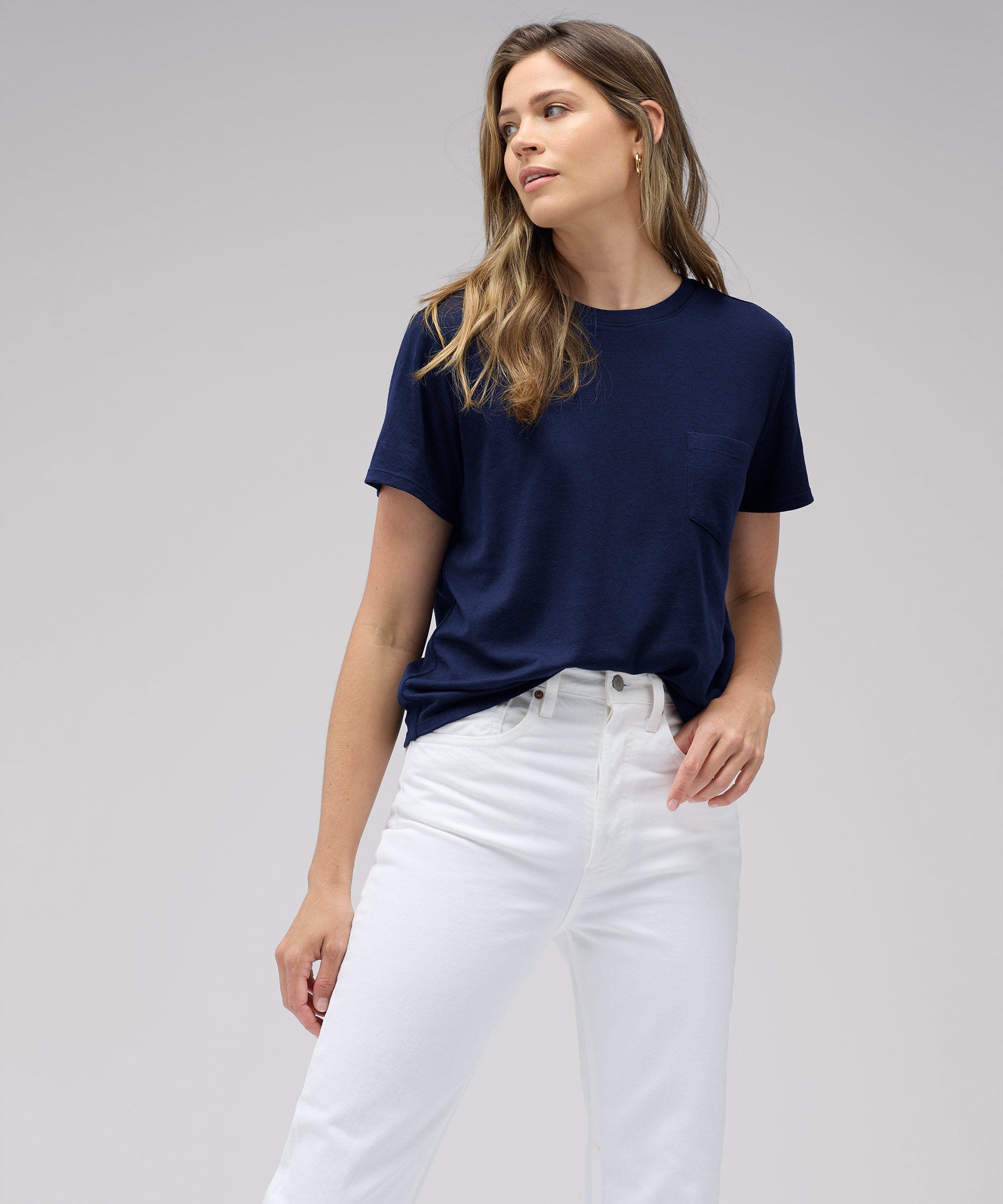 Women's Merino Boxy Pocket Tee、mySite、noshort