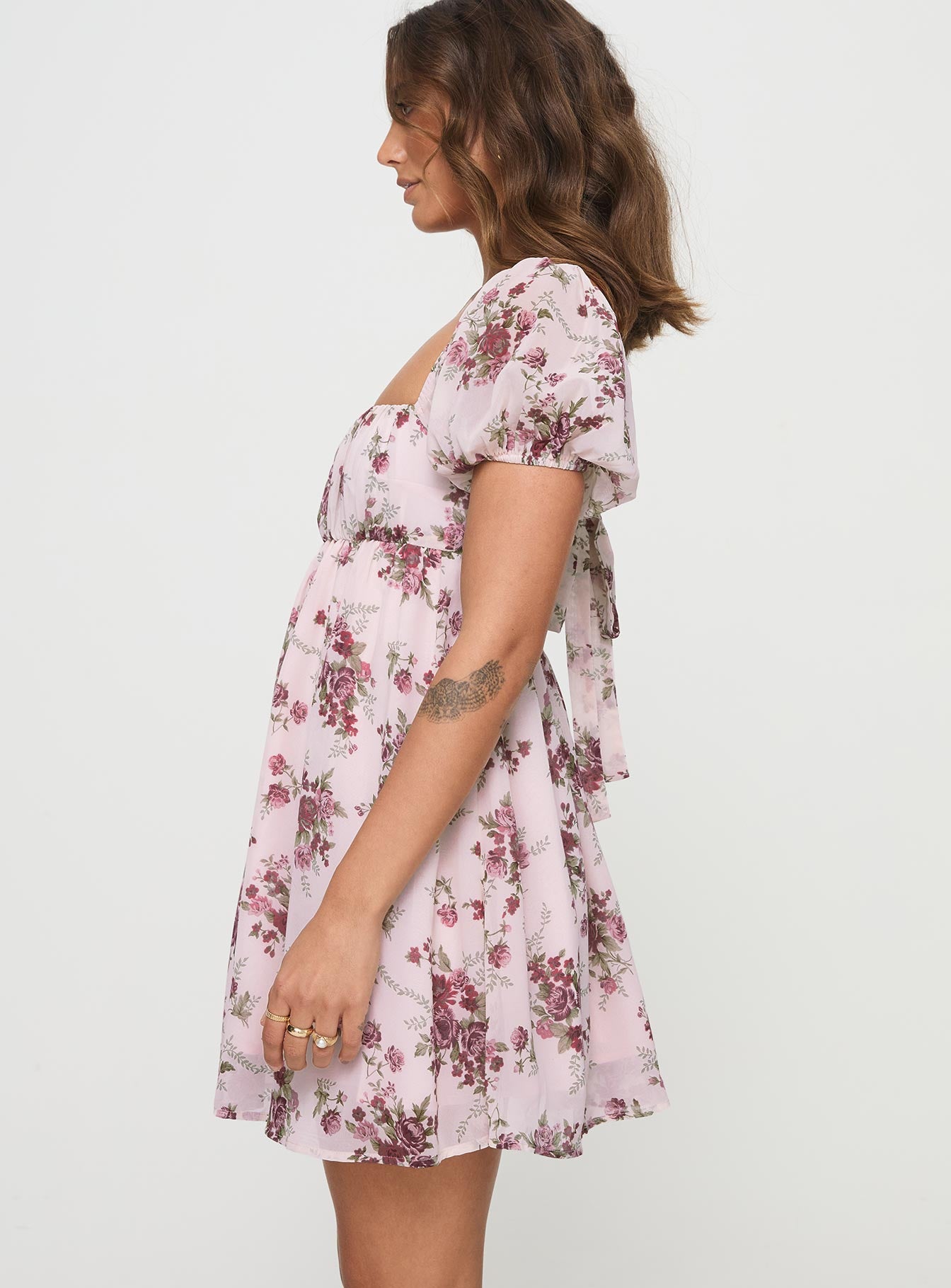 Let's Dance Mini Dress Cream Floral、mySite、solidvoid