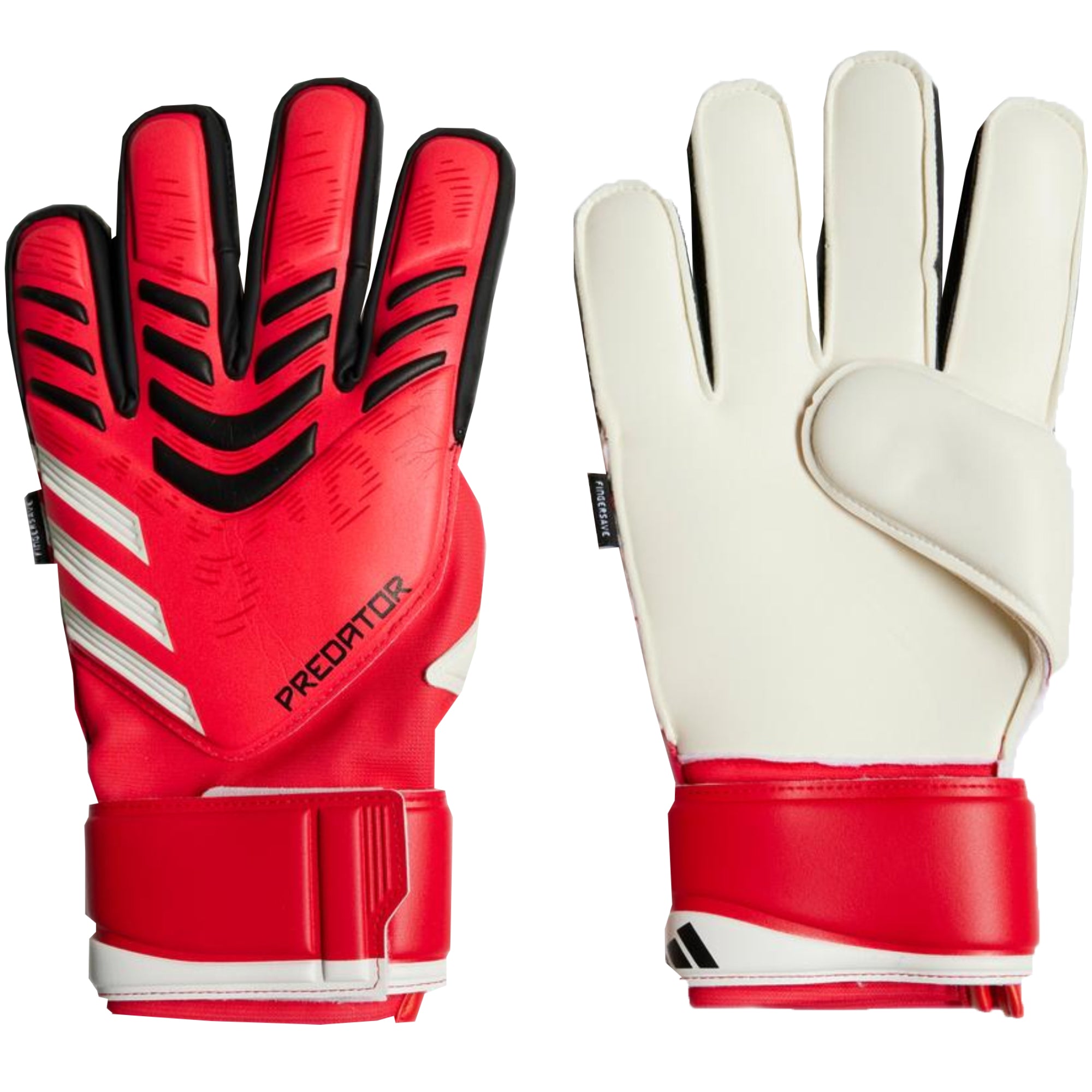 adidas Men's Predator Match Fingersave Goalkeeper Gloves Red/Black、mySite、noshort