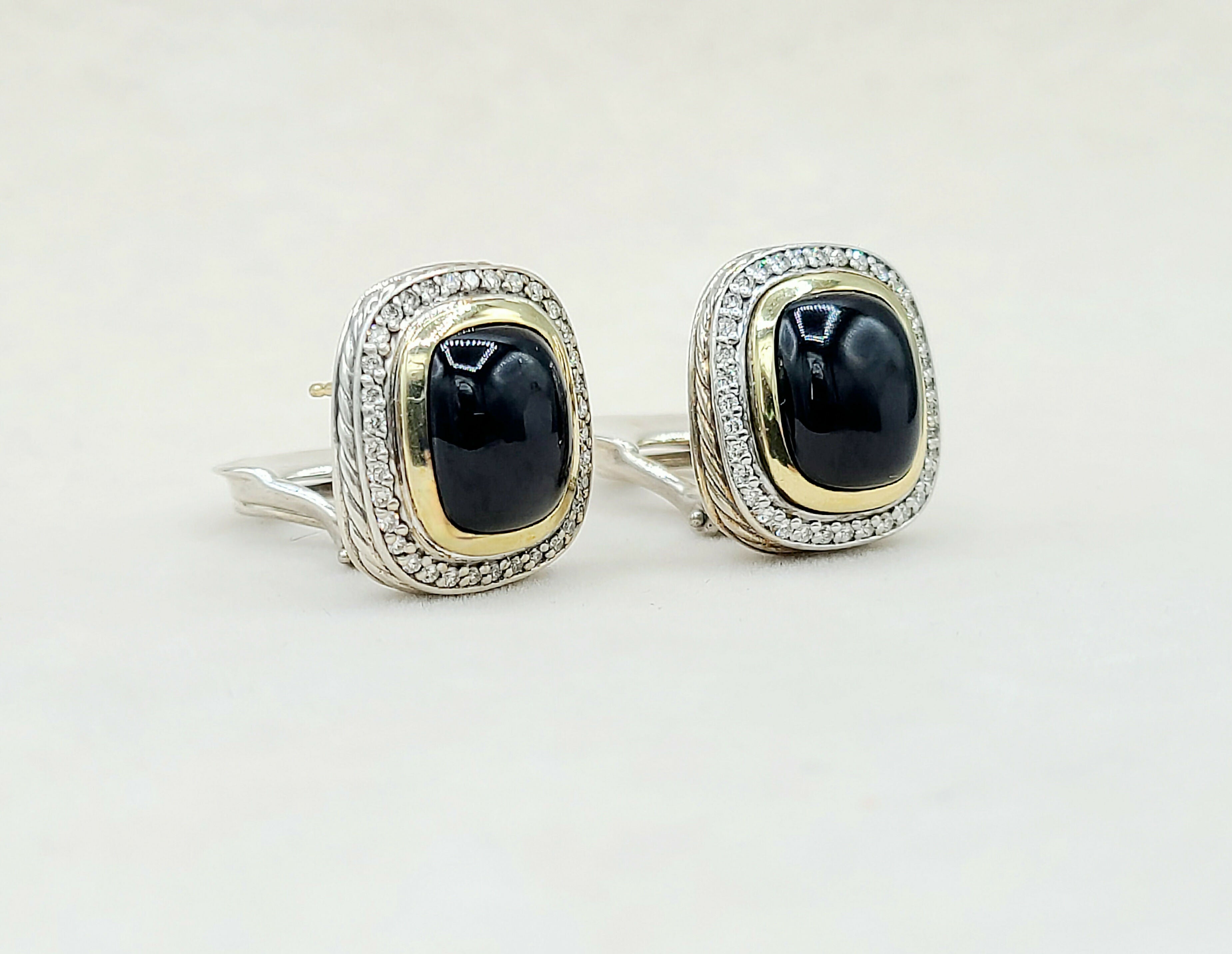 David Yurman Albion Earrings Black Onyx, Diamonds & Gold、mySite、hinf8tx79