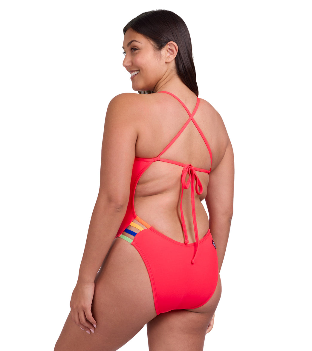 JOLYN Women's Gavin 2 Contrast Strawberry One Piece Swimsuit、mySite、noshort