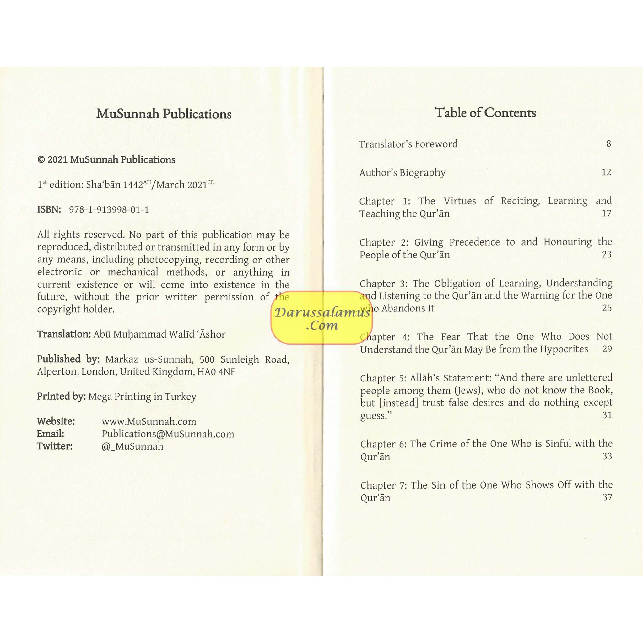 The Virtues of the Qu'ran By Shaykh al-Islam Muhammad ibn 'Abdul-Wahab、mySite、topwebapps