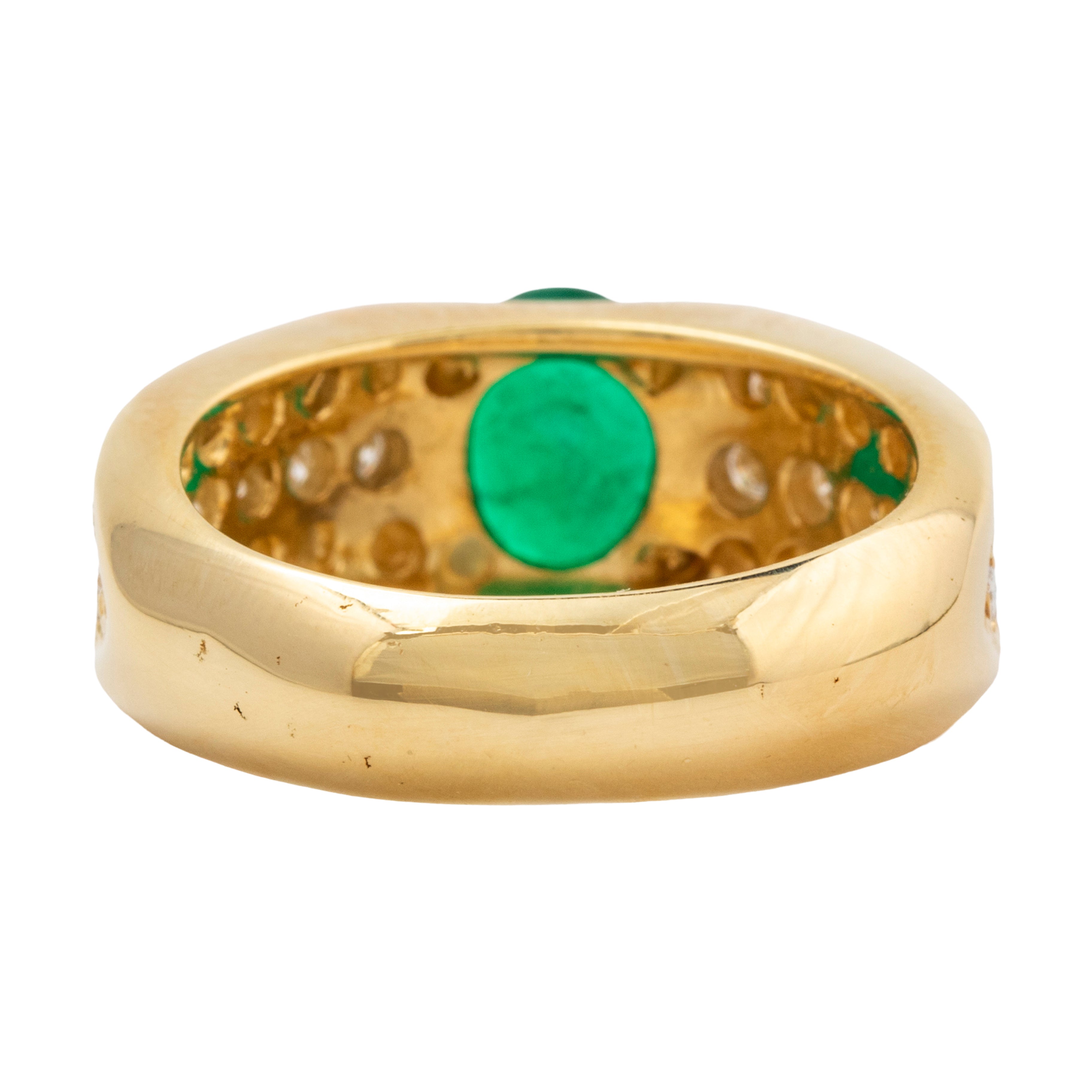 Vintage 14k Gold 1.06ct Zambian Emerald .874cttw Diamond Ring 6.5、mySite、hinf8tx79