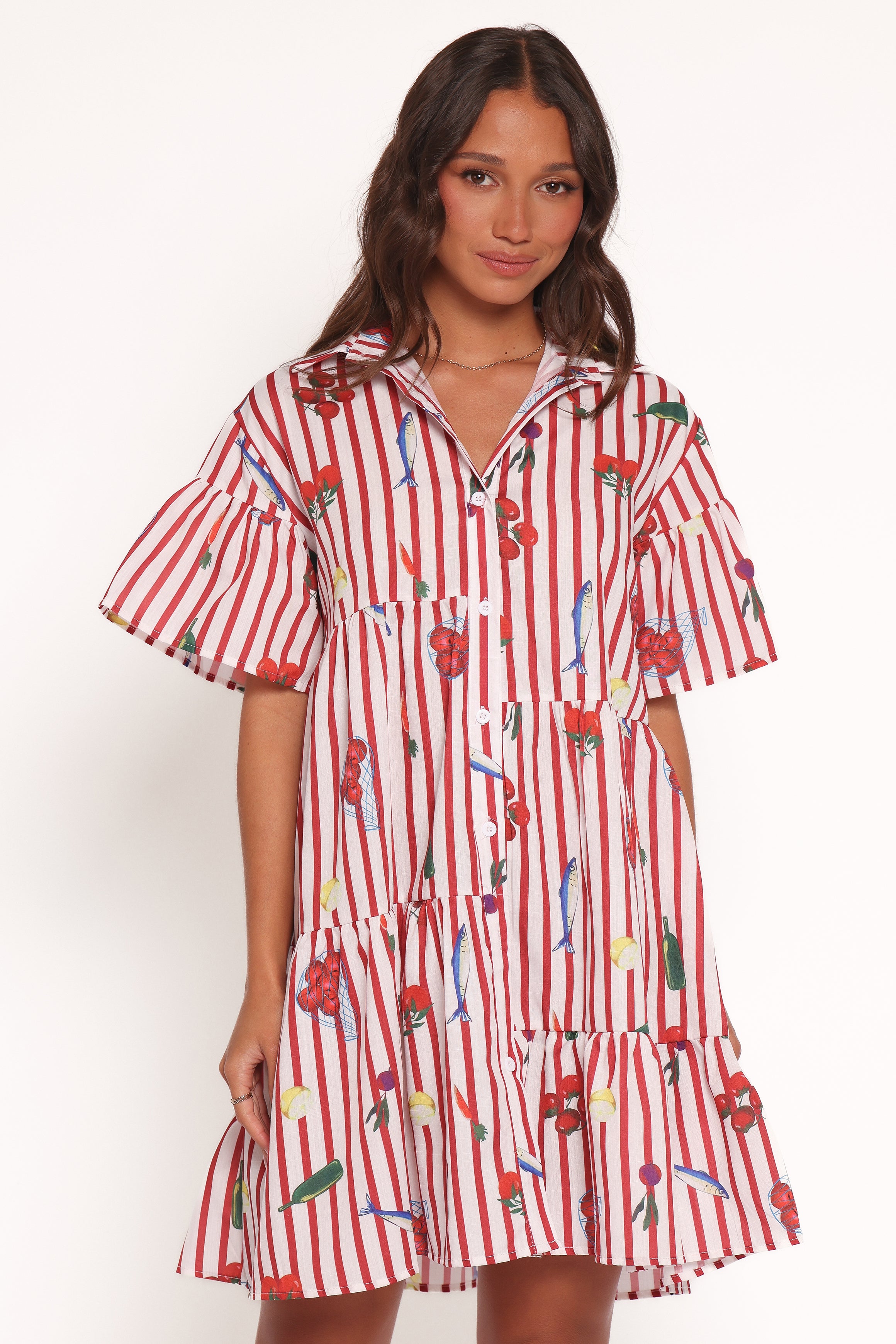  Peachy Mini Dress - Red Picnic Stripe、mySite、sugarbowlscore