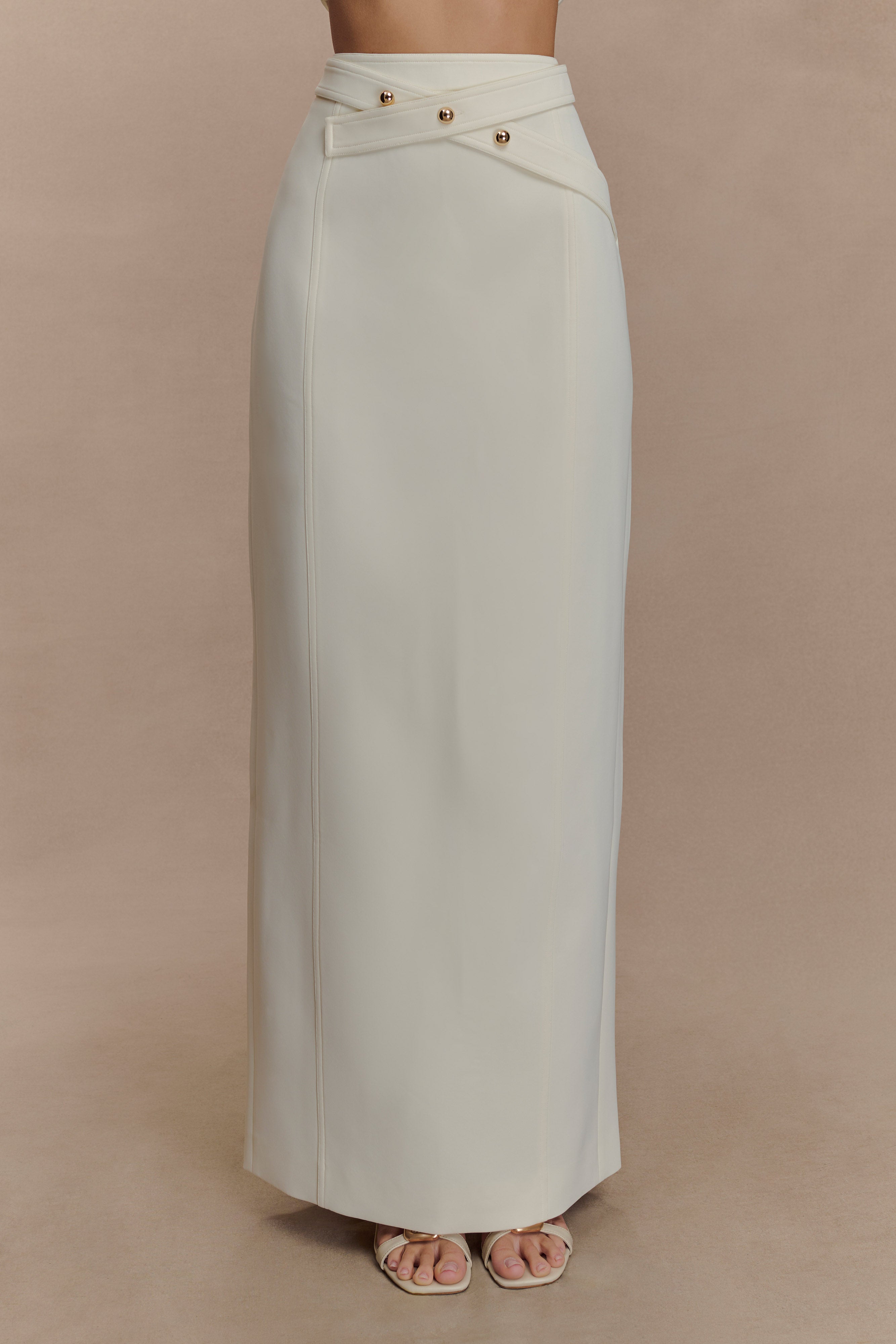 Angelie Suiting Maxi Skirt - Ivory、mySite、solidvoid
