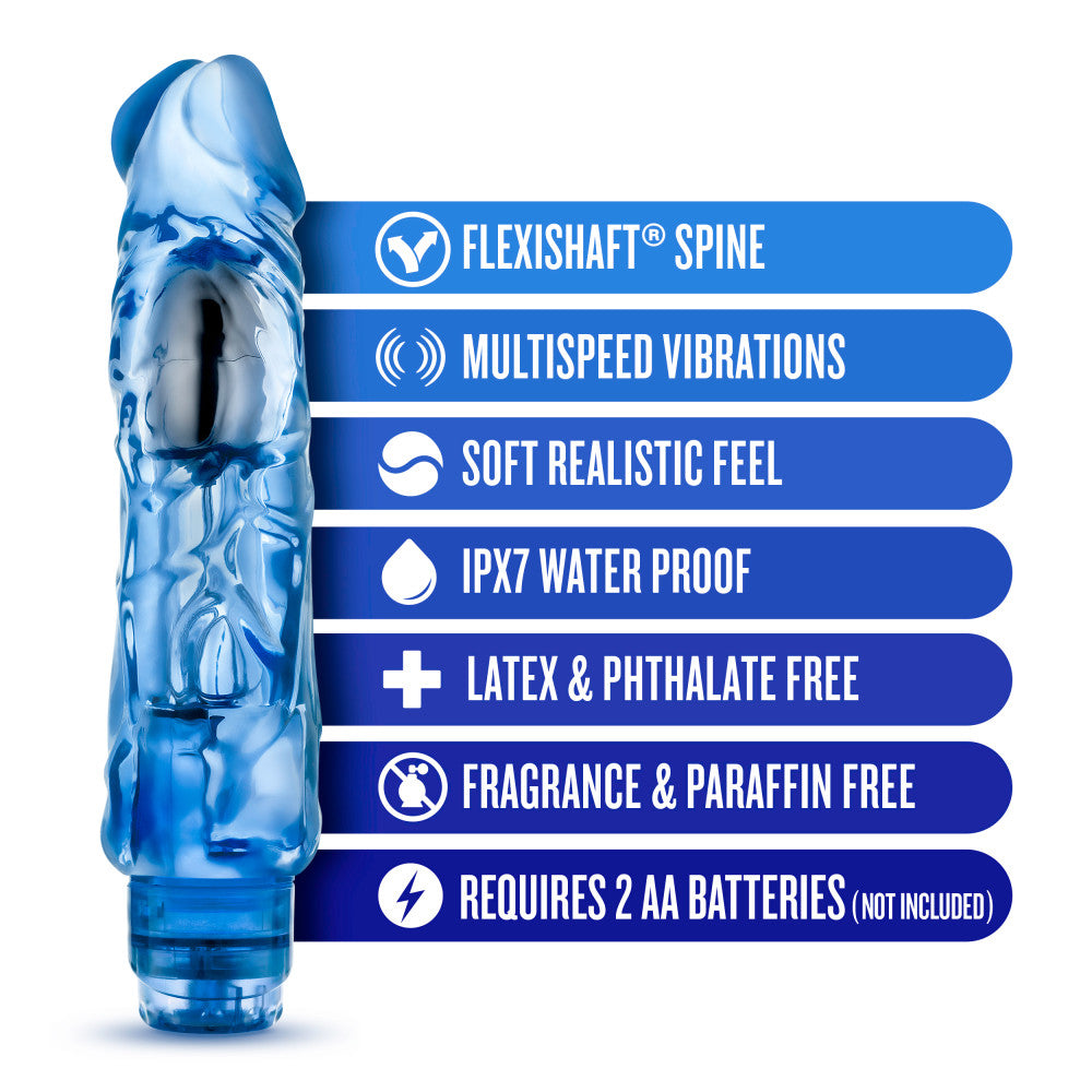 Naturally Yours By Blush® | Wild Ride Realistic Blue 9-Inch Vibrator、mySite、bottomscart