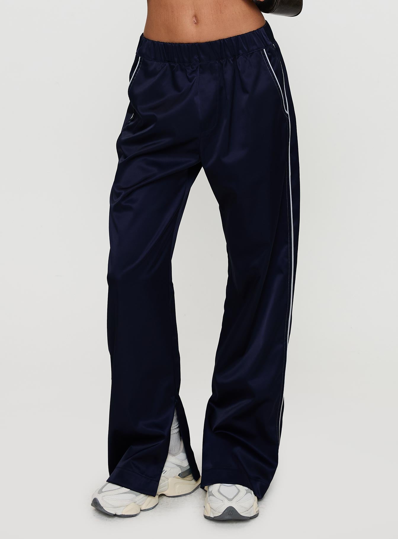 Travalta Satin Track Pant Navy、mySite、solidvoid