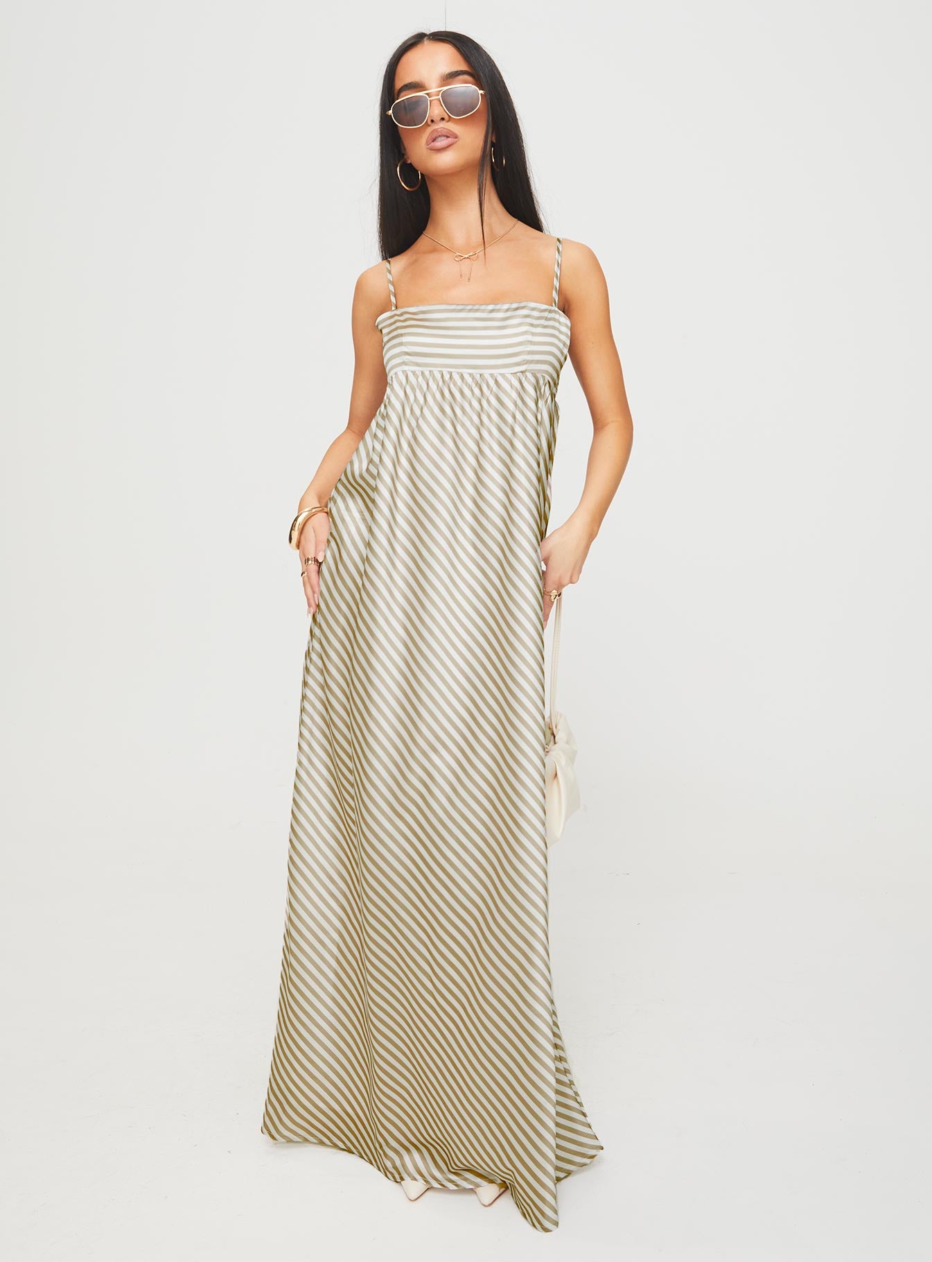 Pansotti Maxi Dress Beige / White Stripe、mySite、solidvoid