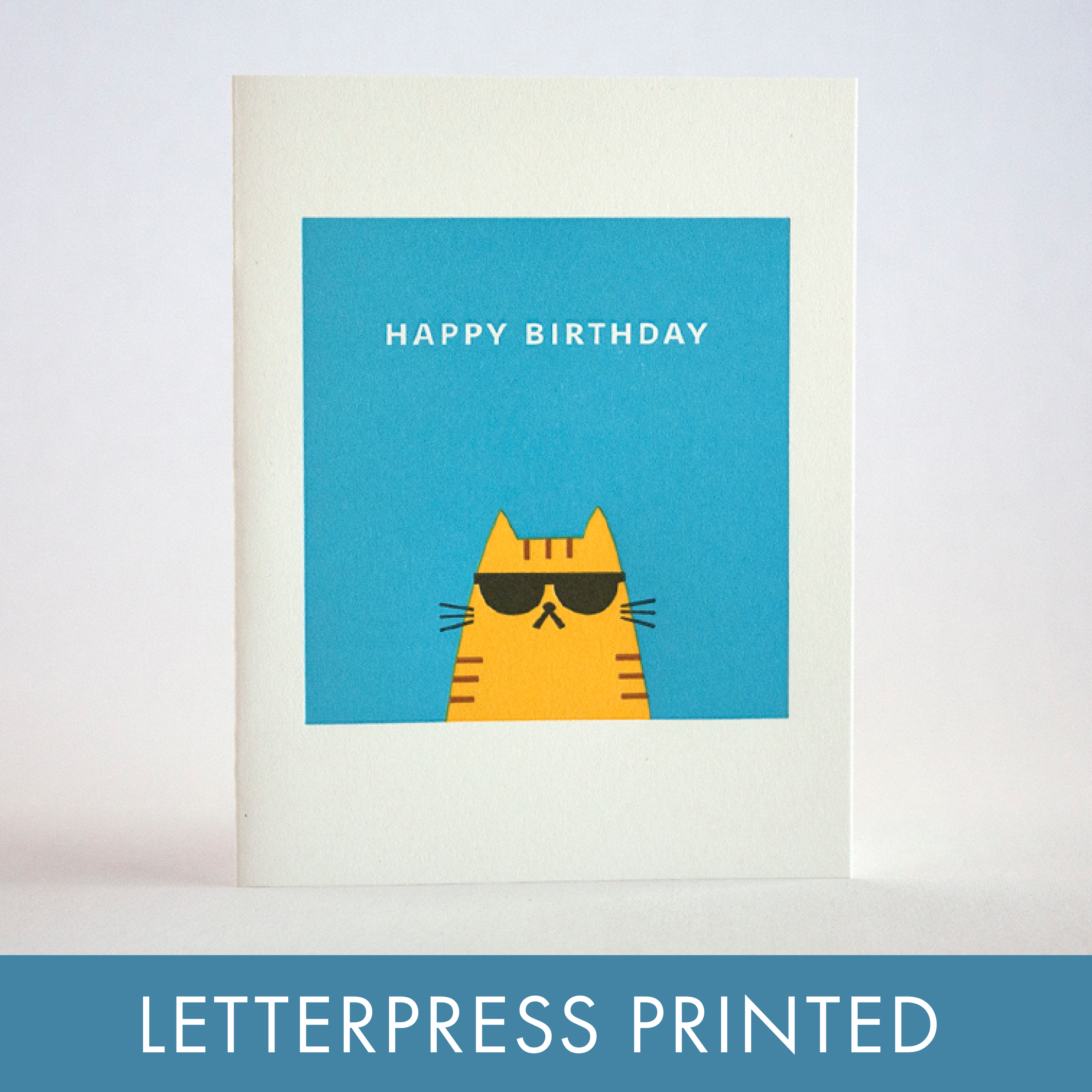 Fugu Fugu - Cool Cat Birthday Letterpress Greeting Card、mySite、garagedoors4me