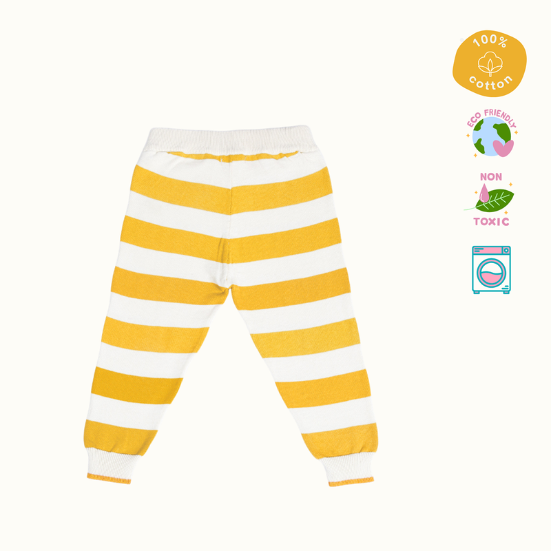 Cotton Sweater & Lower Set | Baby Balloon Printed | White & Yellow | Set of 2、mySite、camillekostekn