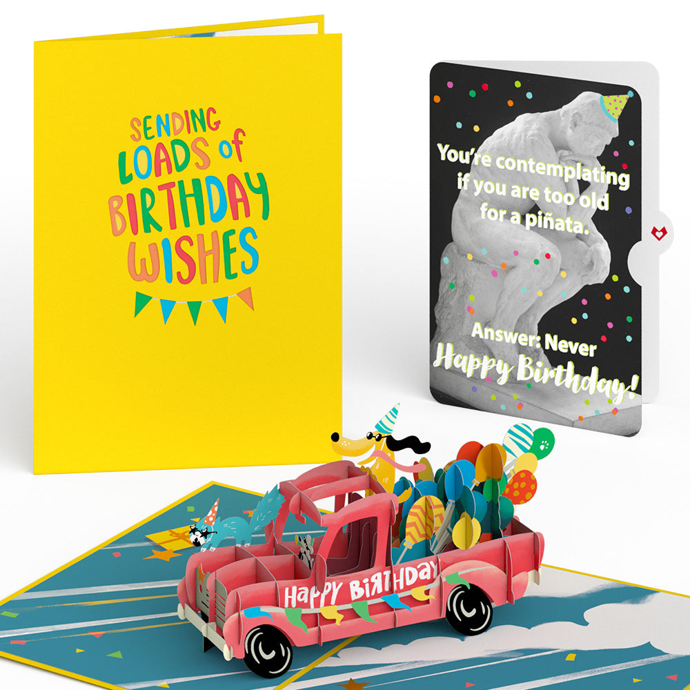 Birthday Truck with The Thinker Pop-Up Card and Sentiment Set、mySite、solidvoid
