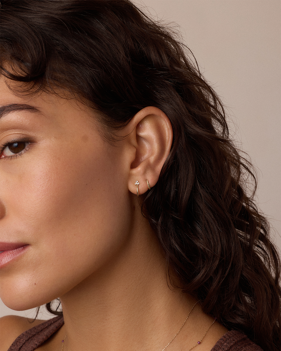 White Sapphire Bali Stud Single Huggie、mySite、hinf8tx79