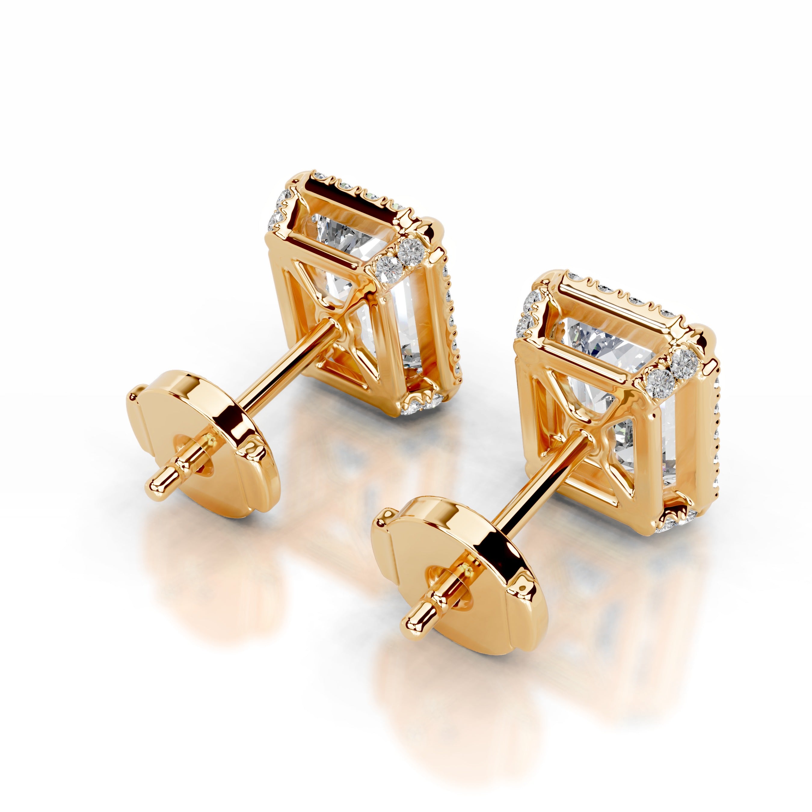 Ophelia Diamond Halo Earrings (2.30 Carat) -18K Yellow Gold、mySite、hinf8tx79