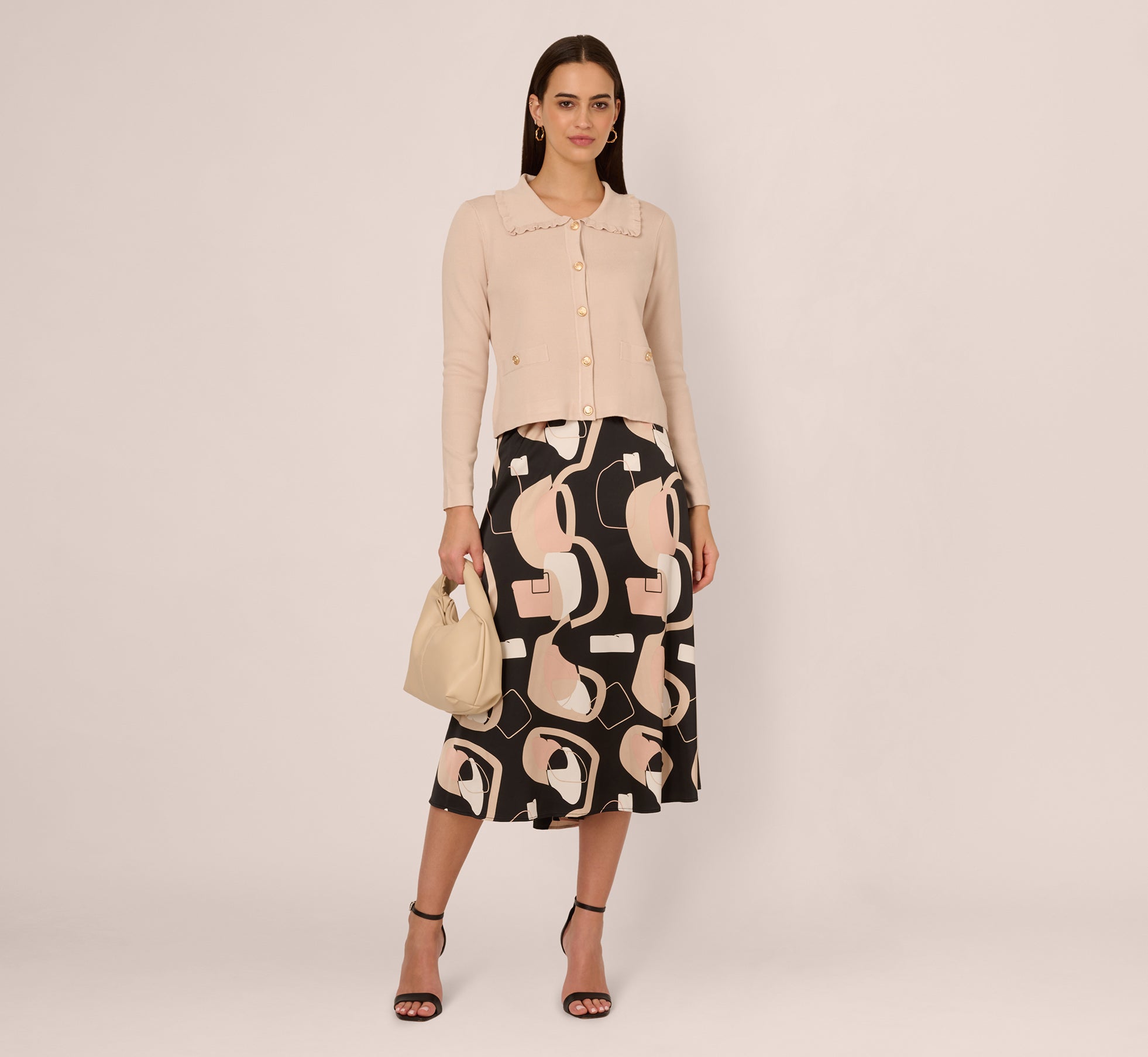 Ruffle Sailor Collar Cardigan In Oat Milk、mySite、solidvoid