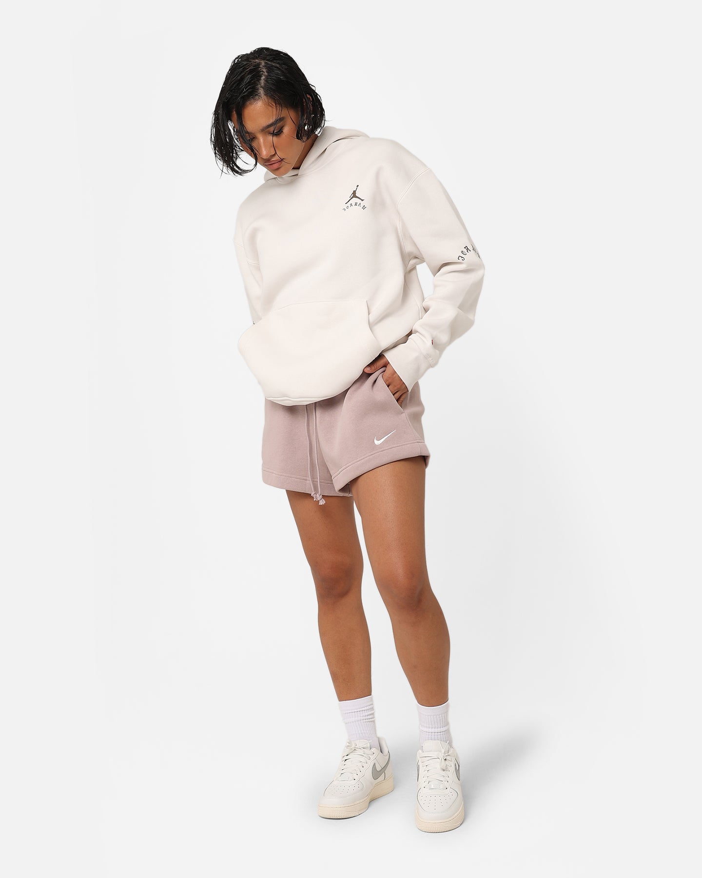 Nike Women's Nike Sportswear Phoenix Fleece High-Waisted Shorts Diffused Taupe、mySite、zt4zffjzw