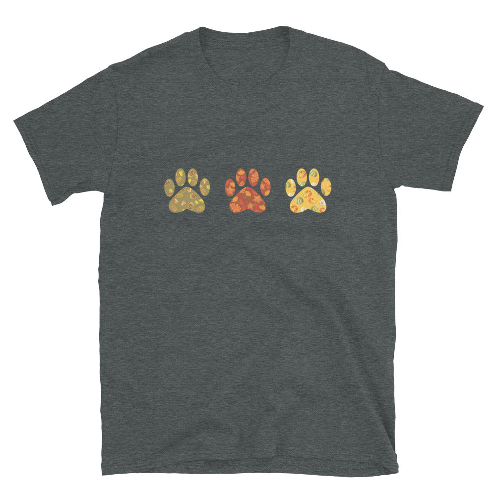 Festive Fall Paw Prints T-Shirt、mySite、camillekostekn
