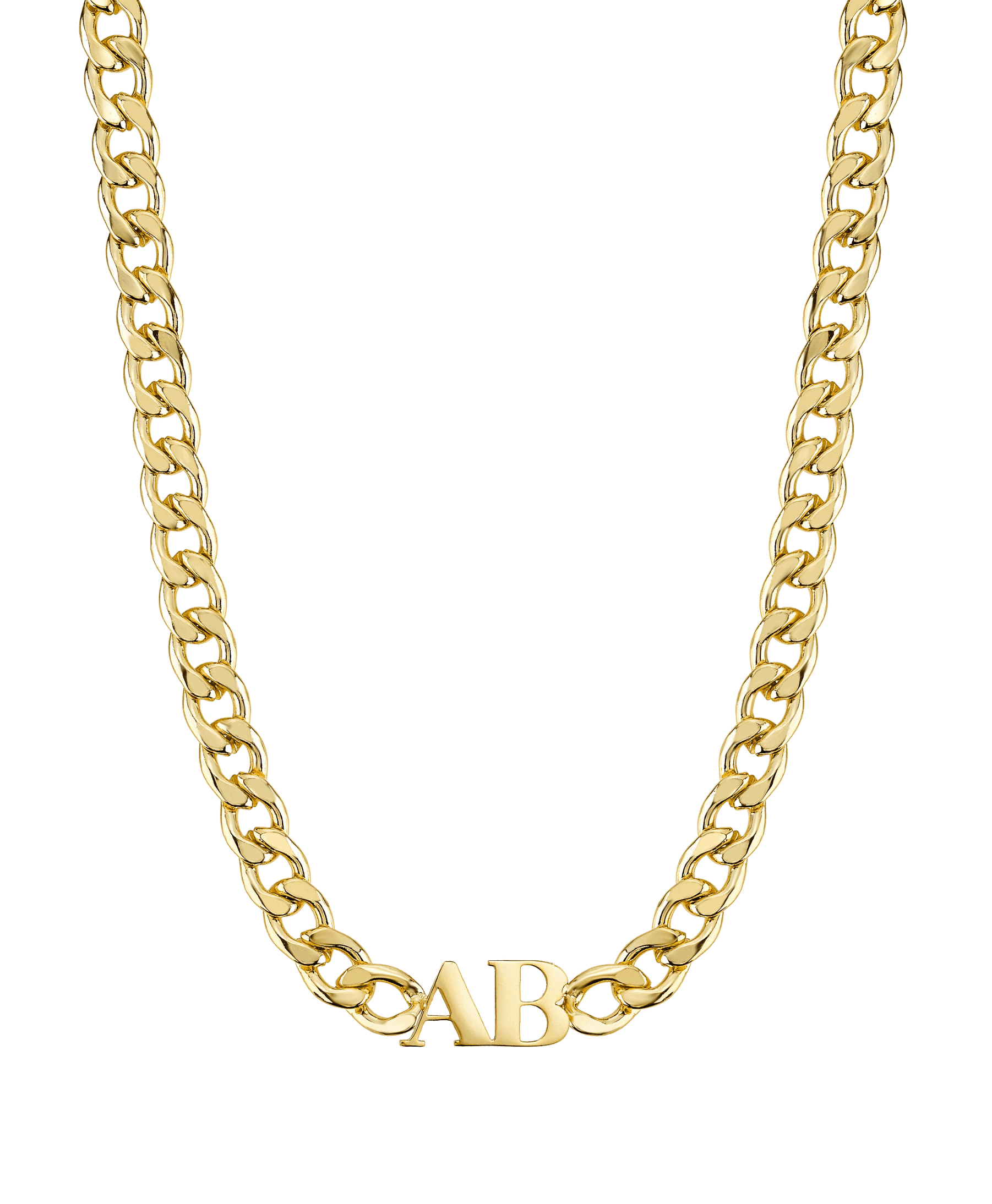  Bold Letters Necklace 18ct Gold Vermeil
