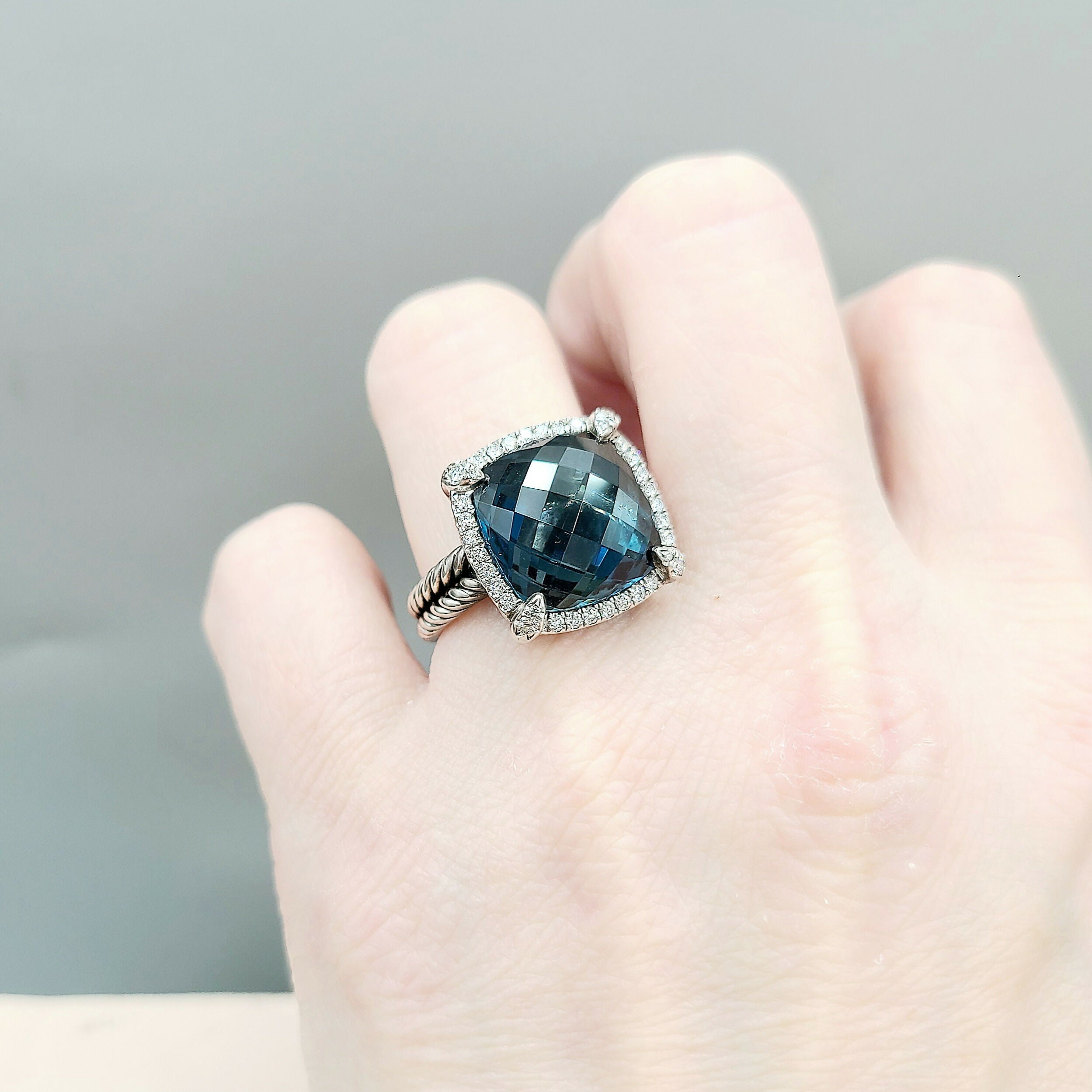 David Yurman Chatelaine Ring Hampton Blue Topaz & Diamond、mySite、hinf8tx79