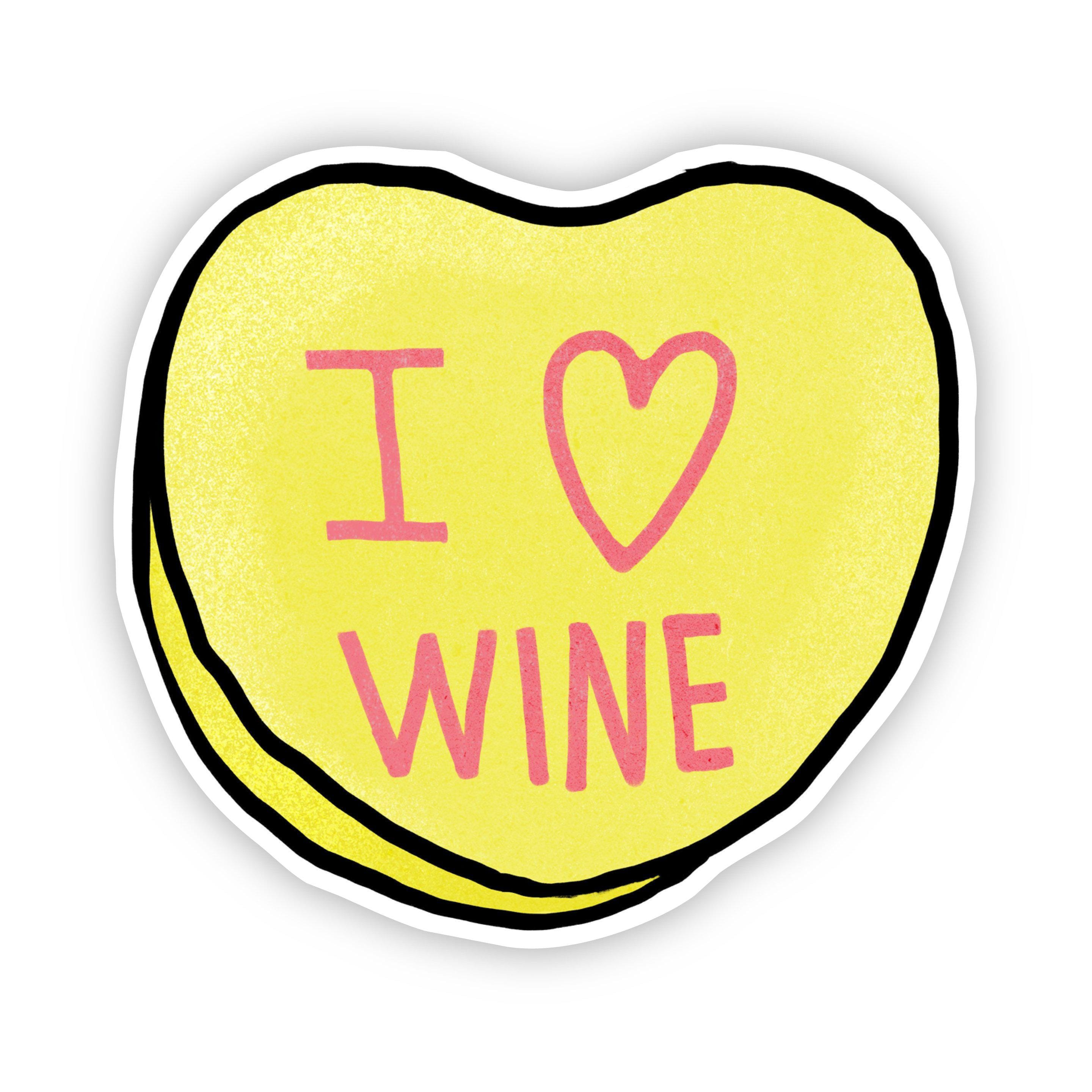  I Love Wine Heart Sticker、mySite、elrpsem3k