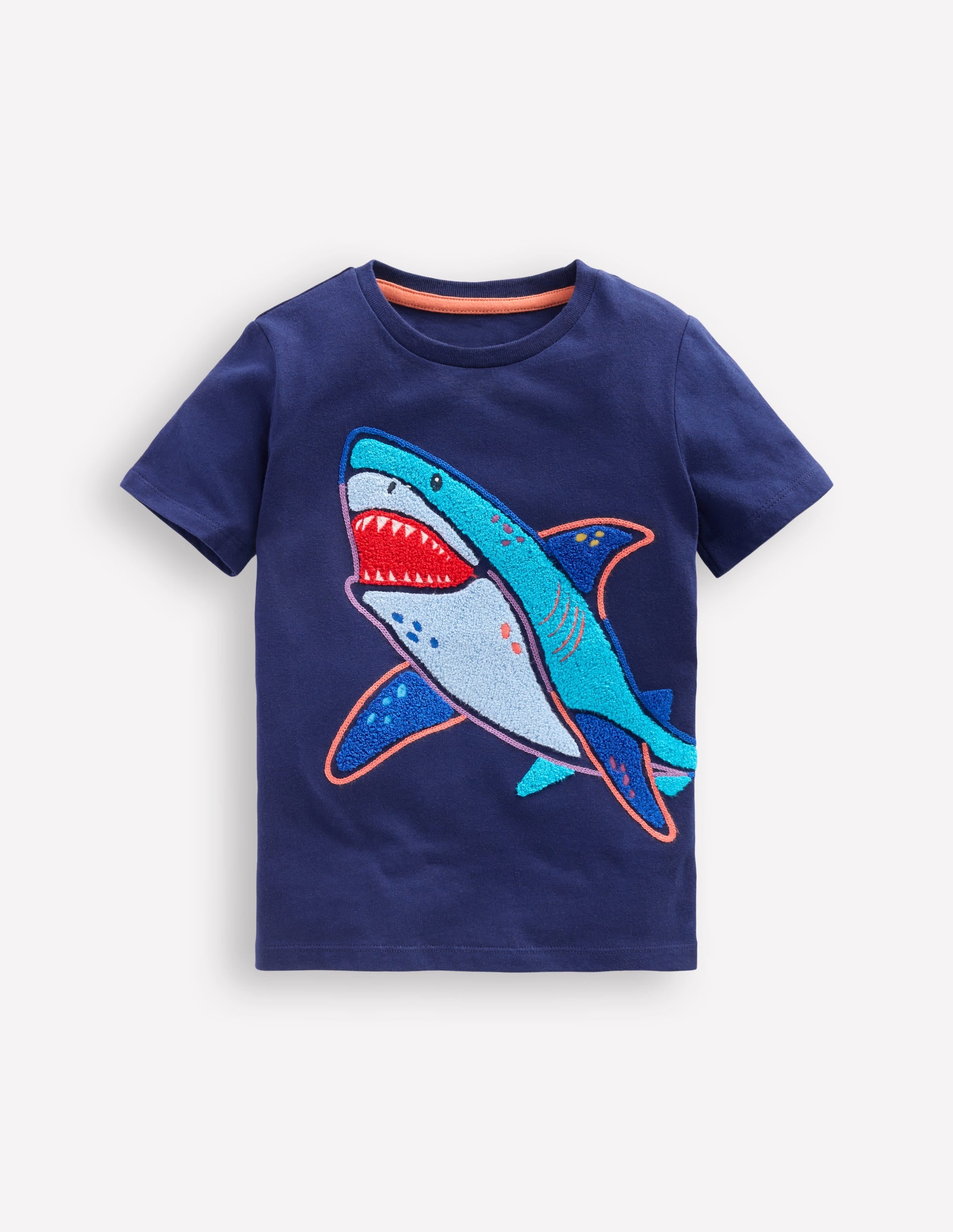 Chain Stitch T-Shirt-Medieval blue Shark、mySite、ashleygrahame