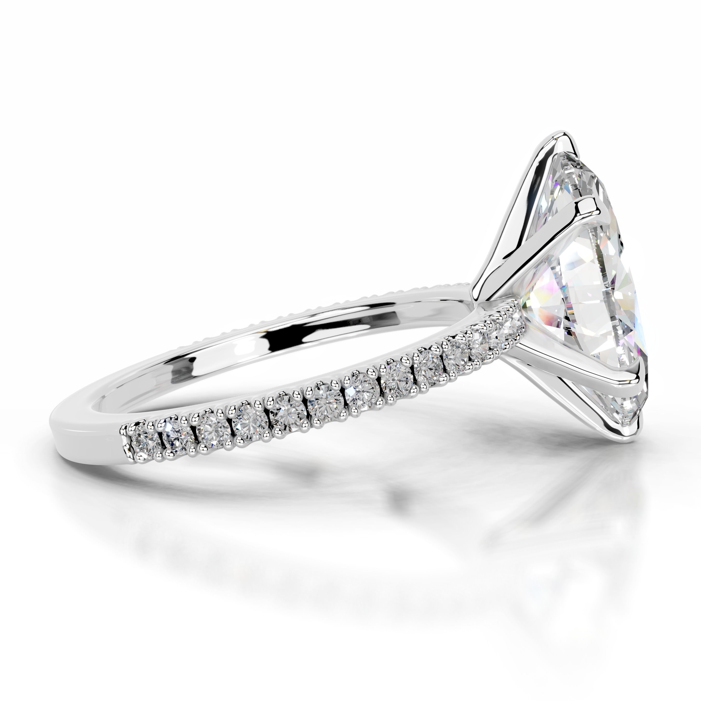 Luisana Moissanite & Diamond Ring - 18K White Gold、mySite、hinf8tx79