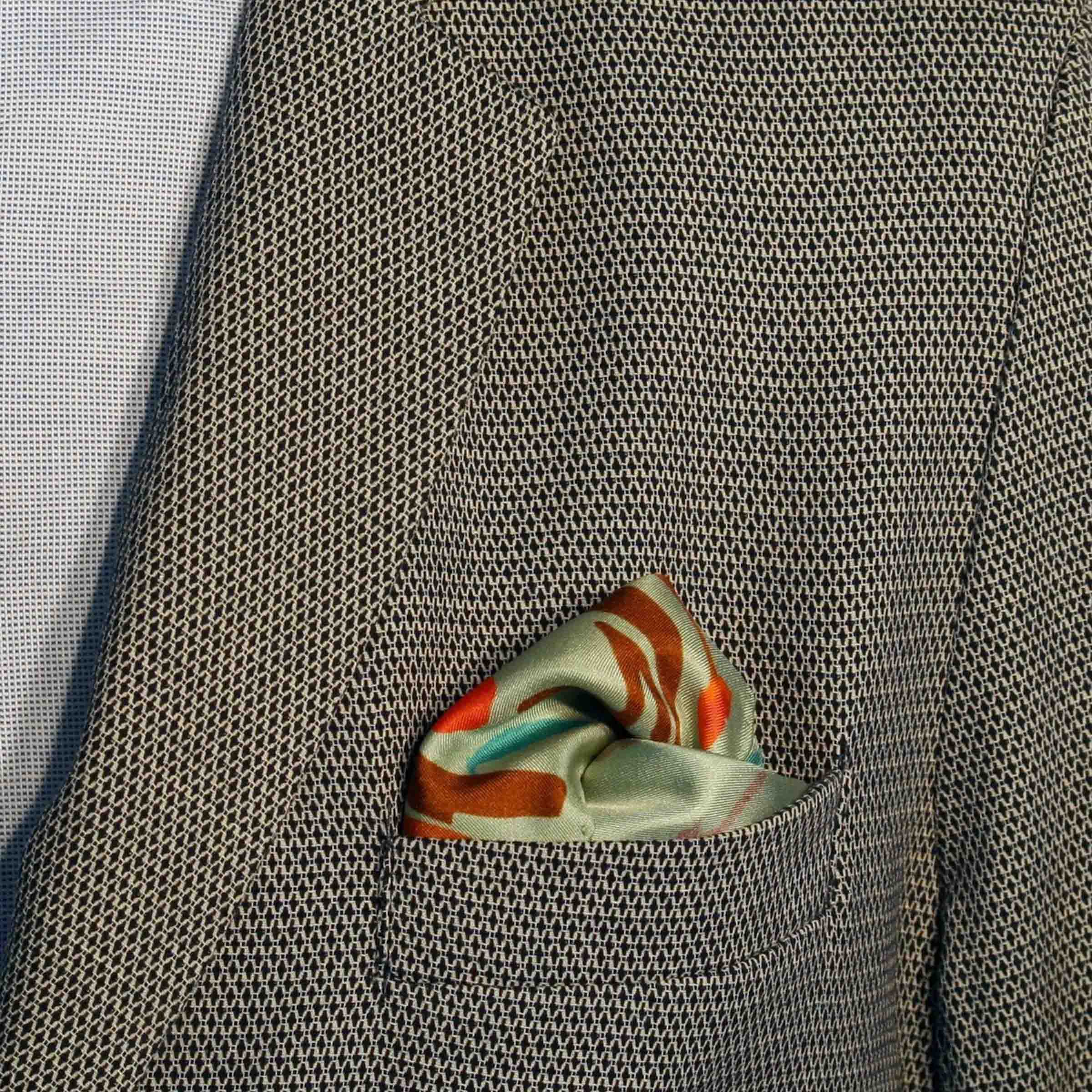 Silk Twill Pocket Square CORNAMUSA by Orequo、mySite、neckold