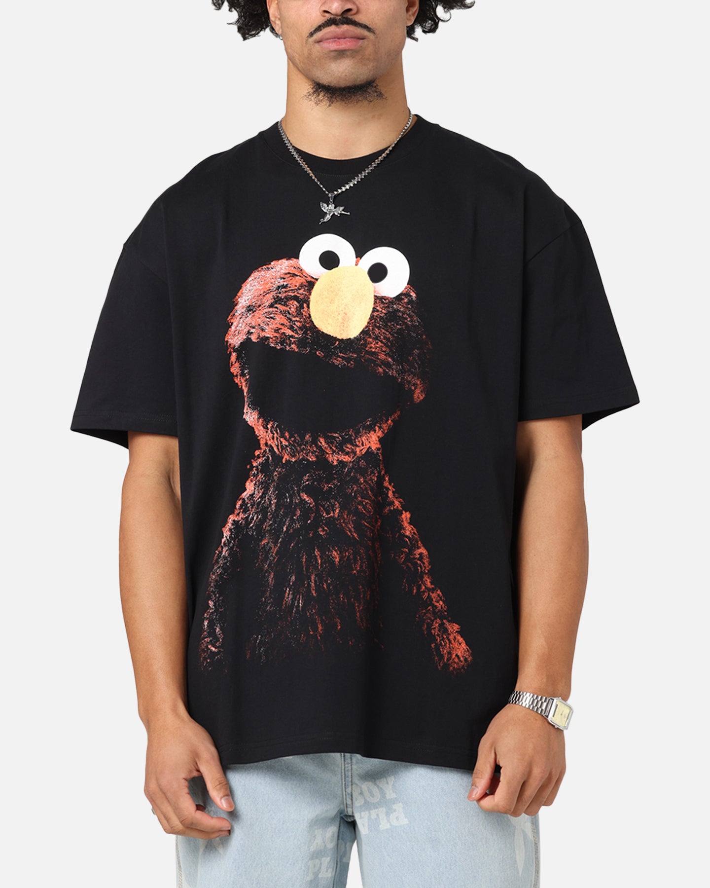 American Thrift X Sesame Street Elmo Grail Heavy T-Shirt Black、mySite、zt4zffjzw
