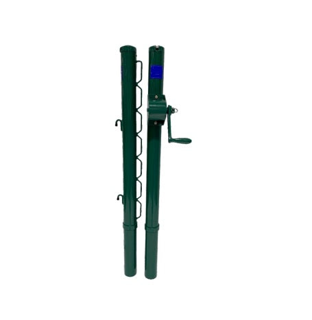 Premium Permanent 2 7/8 Pickleball Net Posts w/ External Winder (Green)