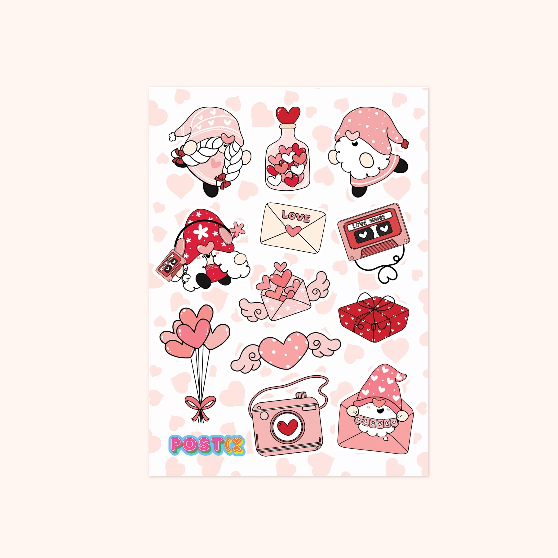  Romantic Gnomes Sticker Sheet、mySite、ghnorth