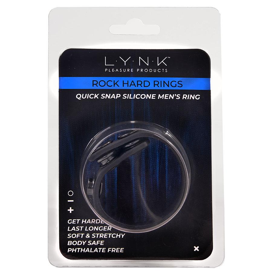 Quick 3 Snap Adjustable Black Silicone Cock Ring for Men、mySite、bottomscart