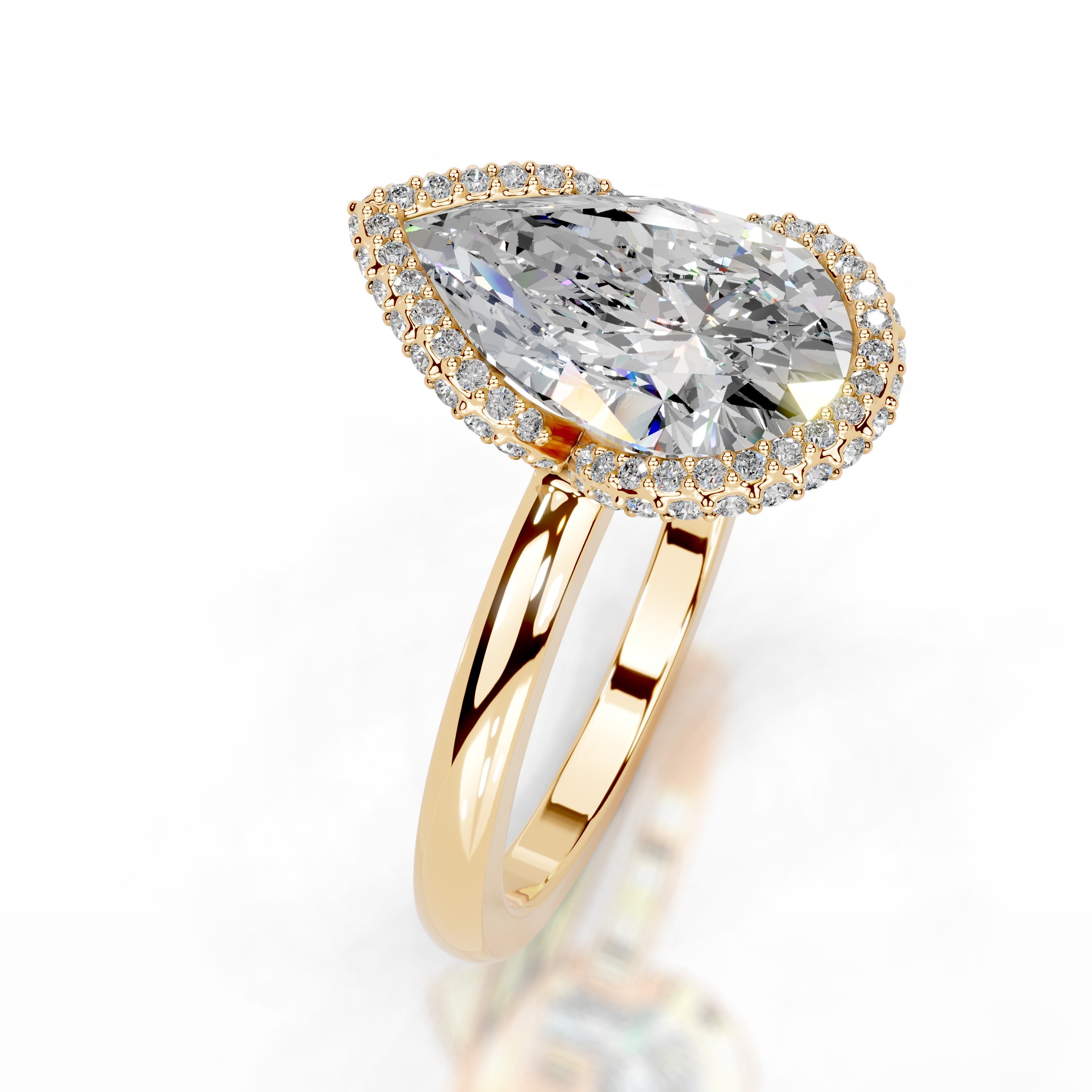 Bowie Moissanite & Diamond Ring - 18K Yellow Gold、mySite、hinf8tx79
