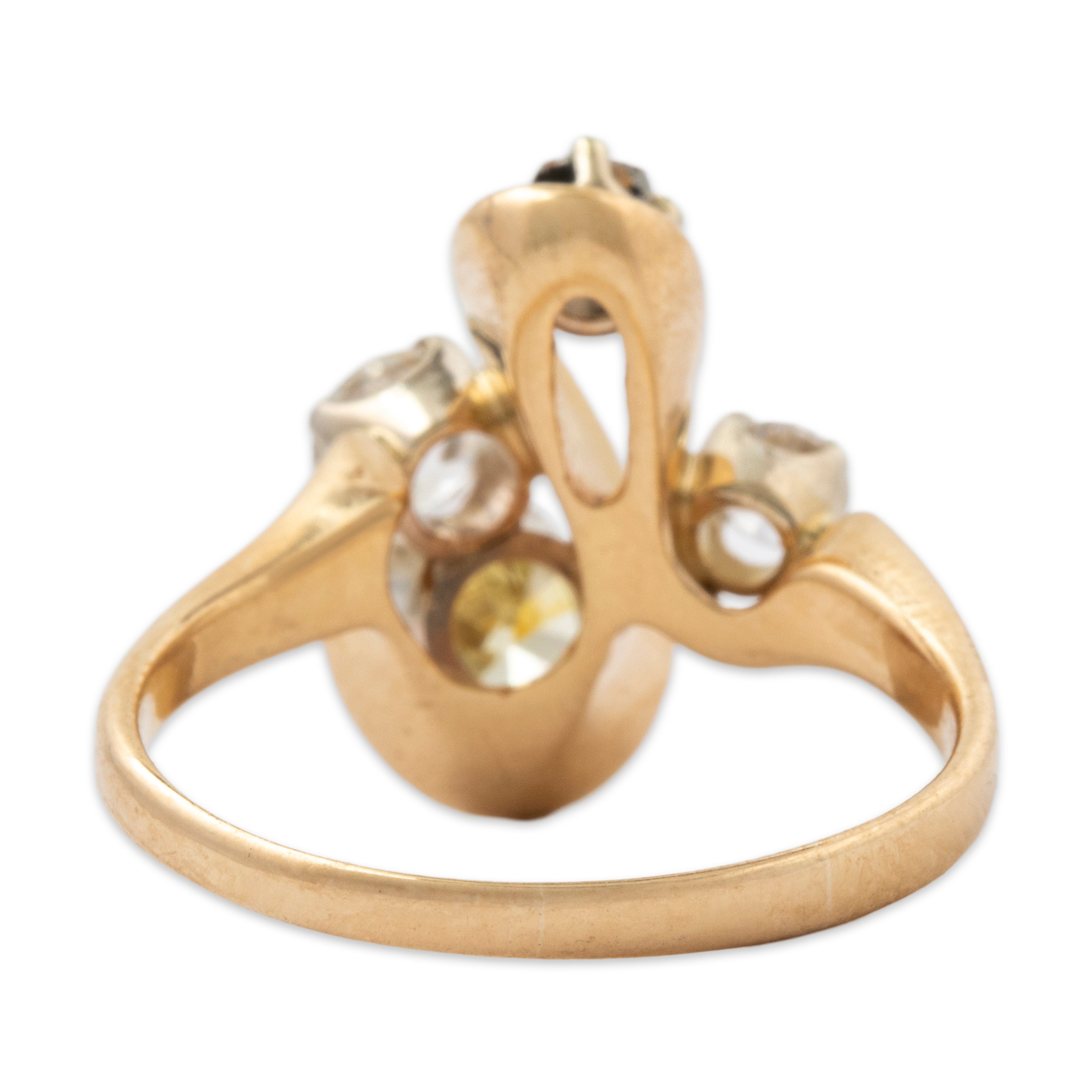 Vintage 14k Yellow Gold 1.04cttw Yellow & White Diamond River Of Light Ring 6.25、mySite、hinf8tx79