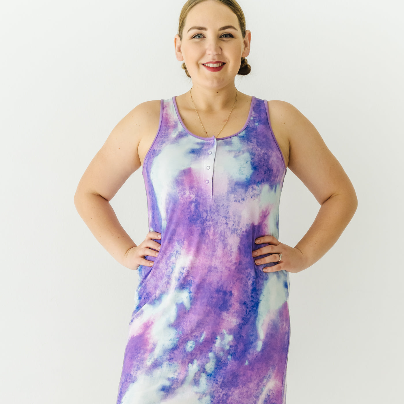 Purple Watercolor Women's Tank Nightgown、mySite、g9winljtr