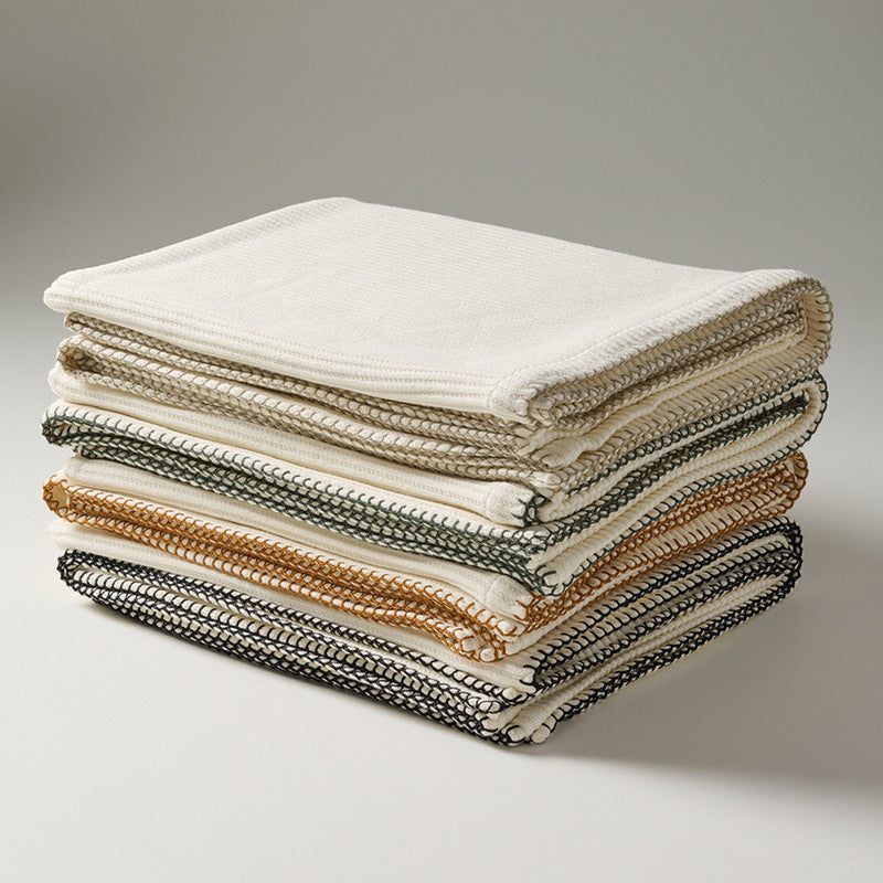 Cotton Bamboo Throw | Cord Rib | Cream Whip | Sesame、mySite、camillekostekn