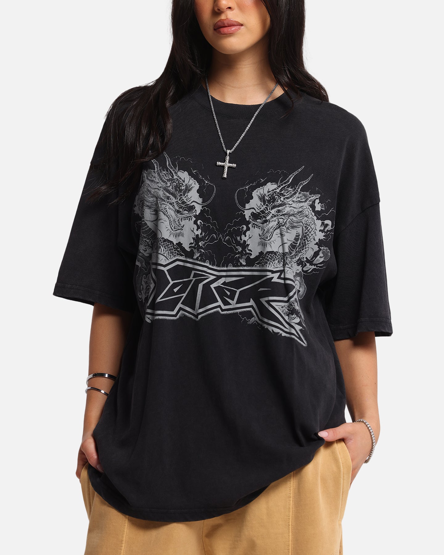 Loiter Draco Born T-Shirt Black Acidwash、mySite、zt4zffjzw