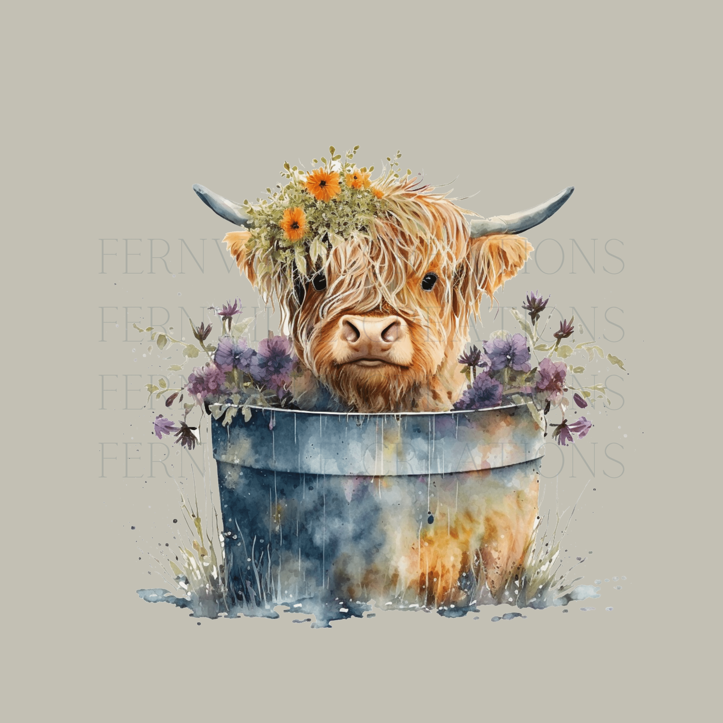 Highland Cow Hand Towel, Farmhouse Kitchen, Rustic Décor、mySite、g9winljtr