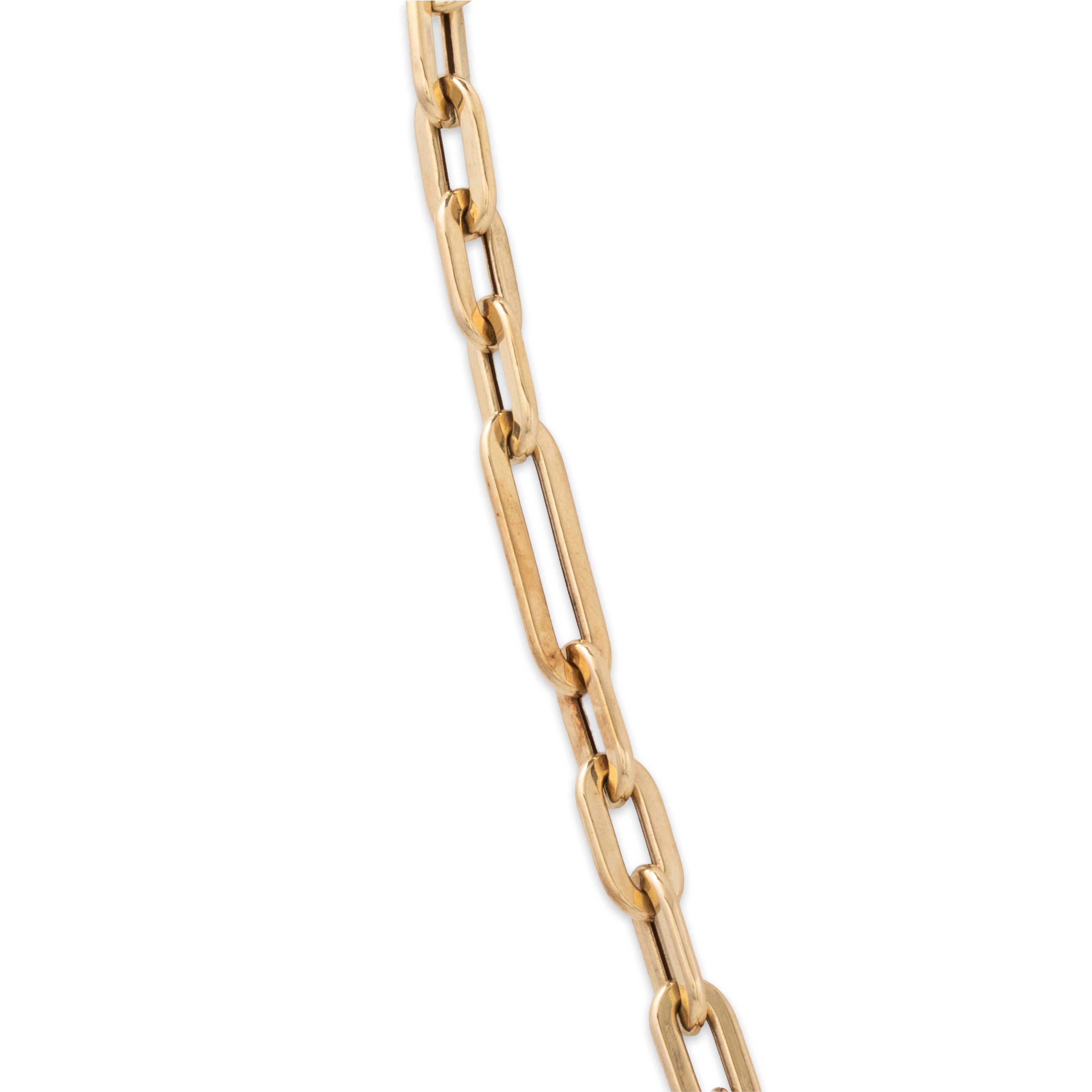 Vintage Italian 14k Yellow Gold Toggle Mixed Paperclip Link Necklace 18、mySite、hinf8tx79