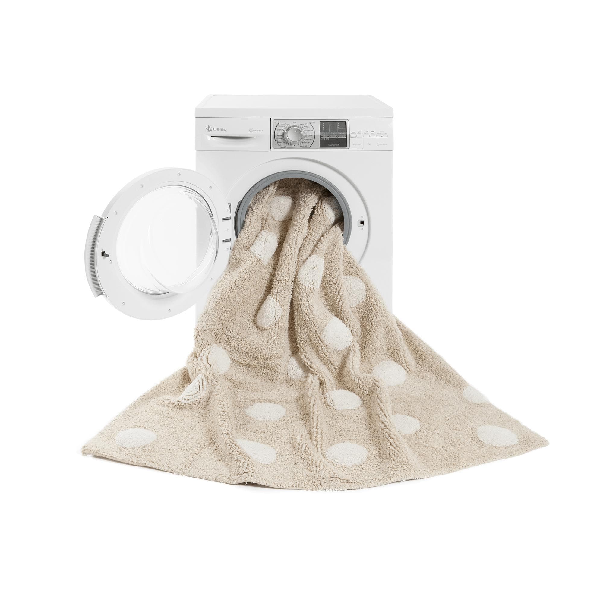 Polka Dots Beige White Machine Washable Area Rug、mySite、gigharbornorthrealestate