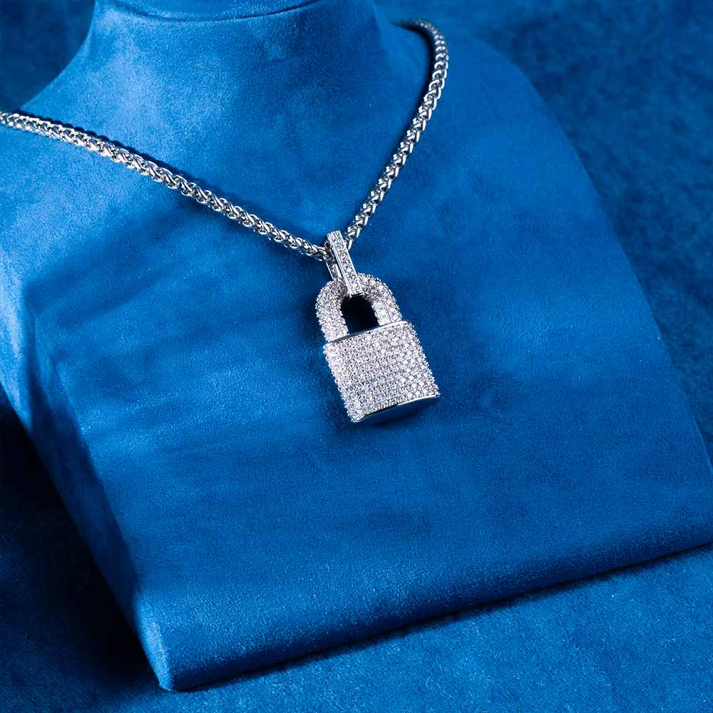 Moissanite Padlock Pendant 14K Gold、mySite、hinf8tx79