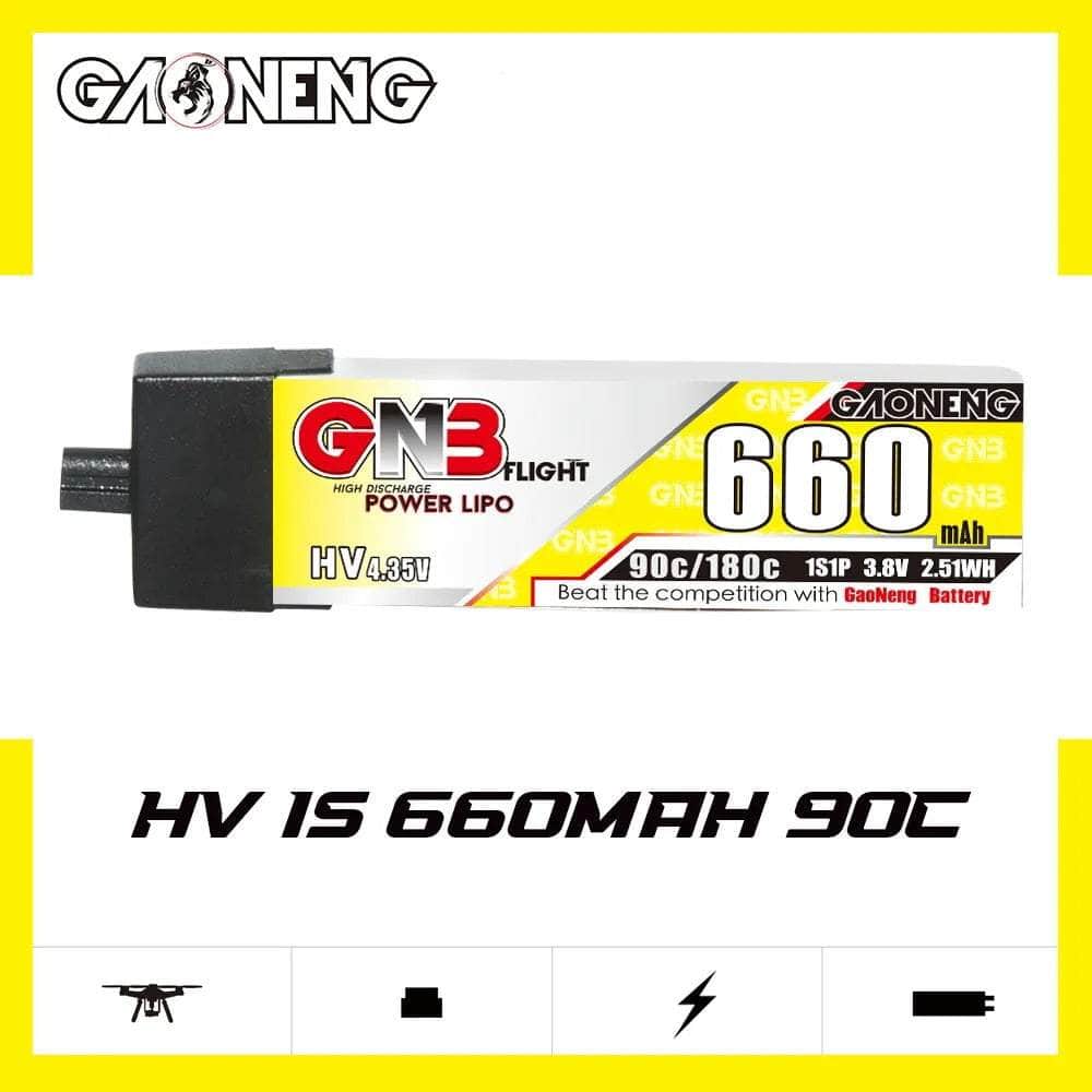  Gaoneng GNB 3.8V 1S 660mAh 90C LiHV Whoop/Micro Battery w/ Plastic Head - A30、mySite、merchandisen