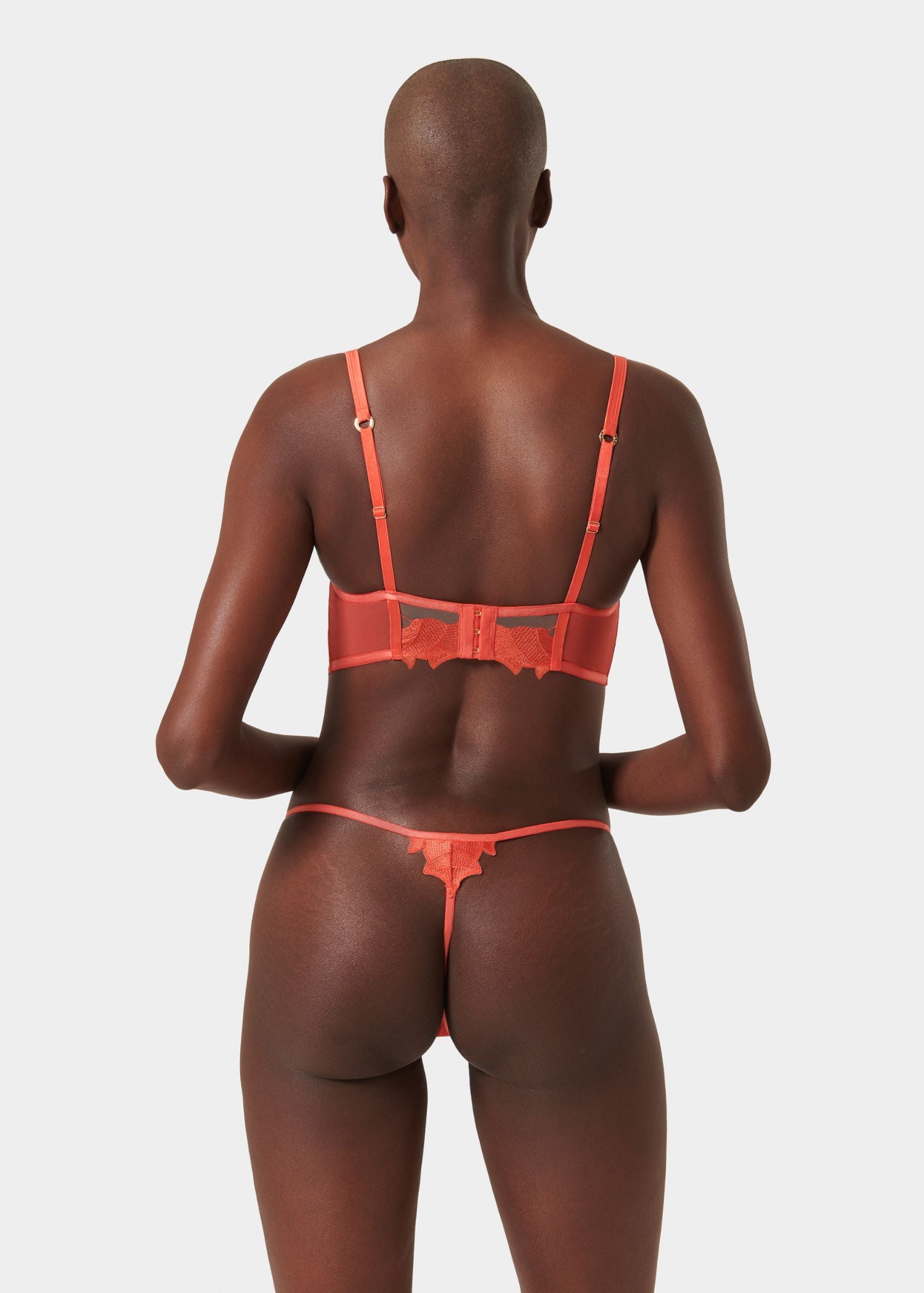 Serenity Wired Longline Bra (Hot Coral/Sheer)、mySite、justintrudeaud